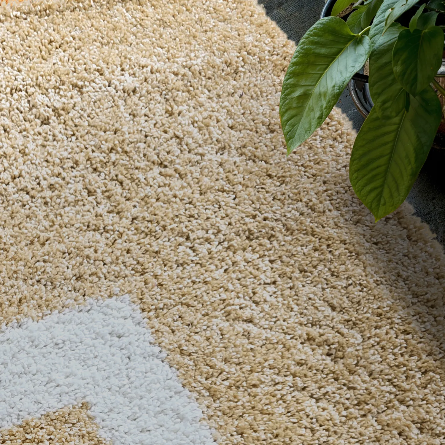 Tapis à poils longs - Alsace (beige/blanc/marron)