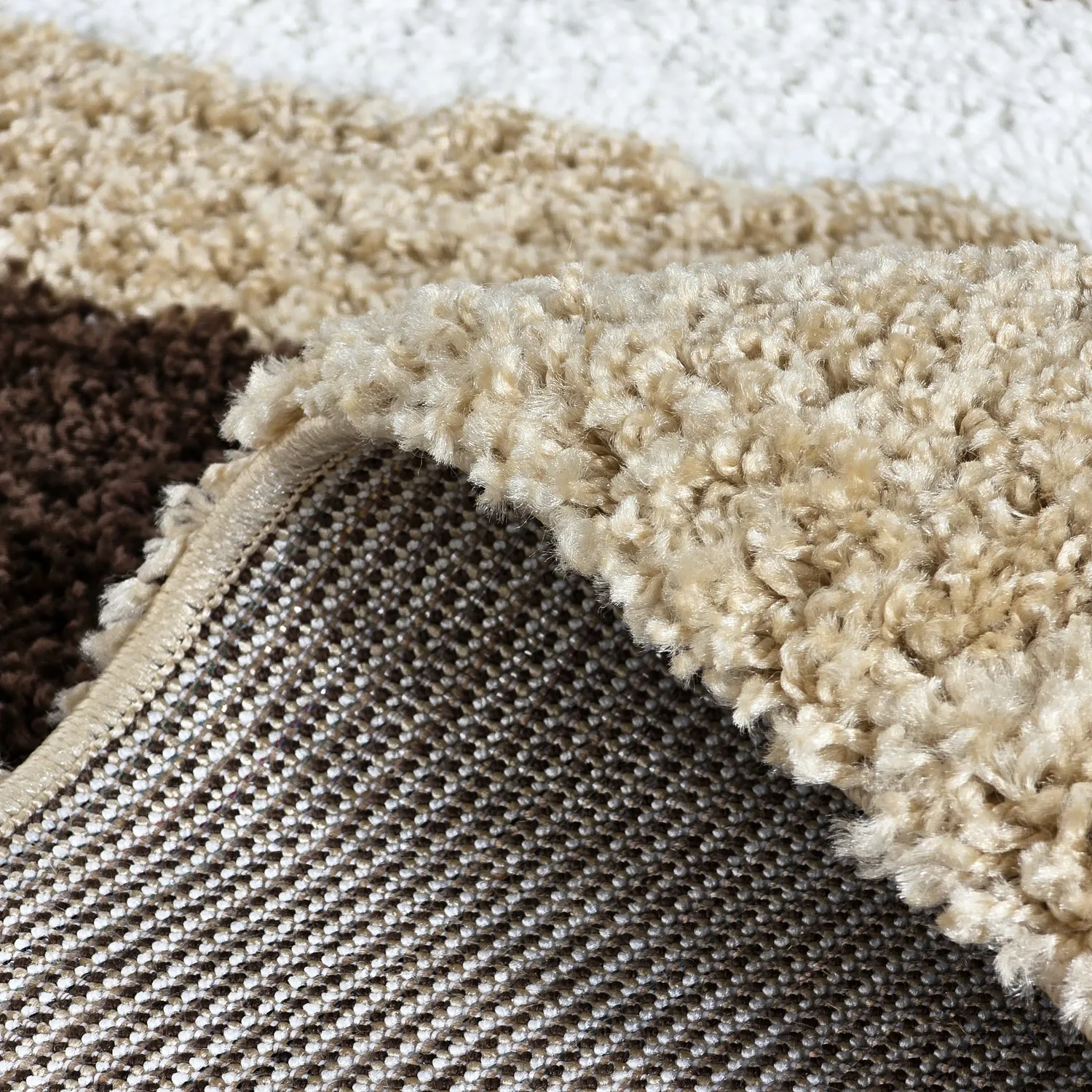 Tapis à poils longs - Alsace (beige/blanc/marron)