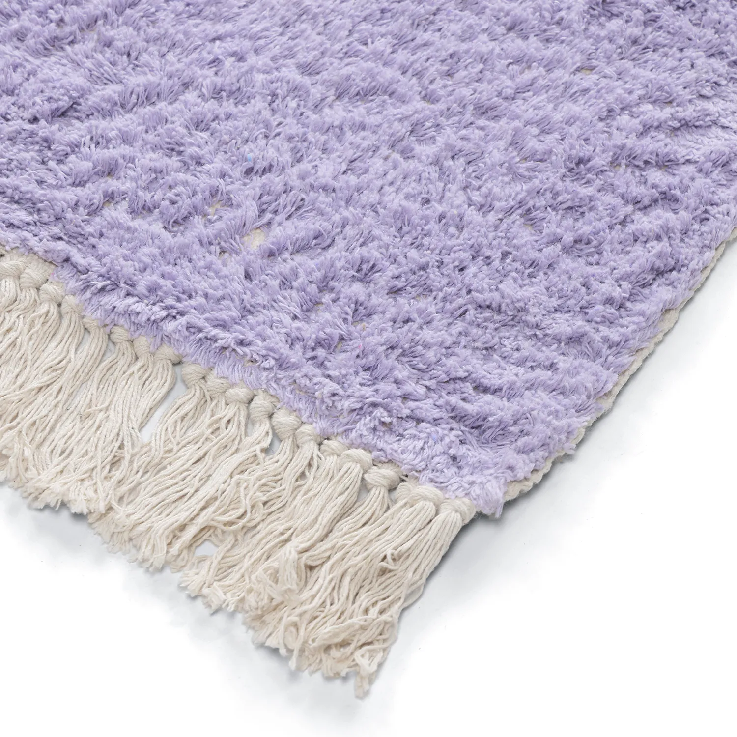 Tapis shaggy - Amira Natural Cotton Shaggy (violet/beige)
