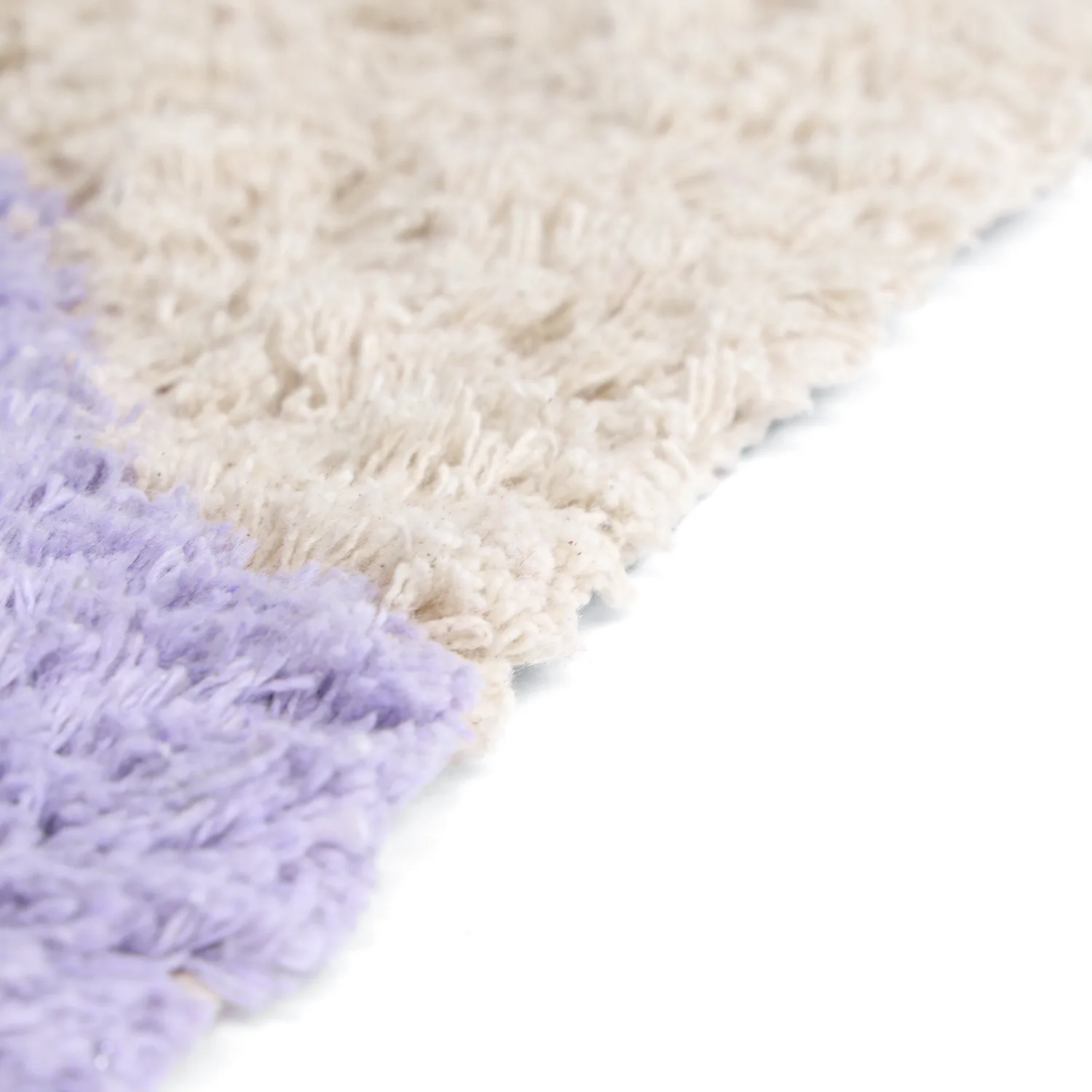 Tapis shaggy - Amira Natural Cotton Shaggy (violet/beige)