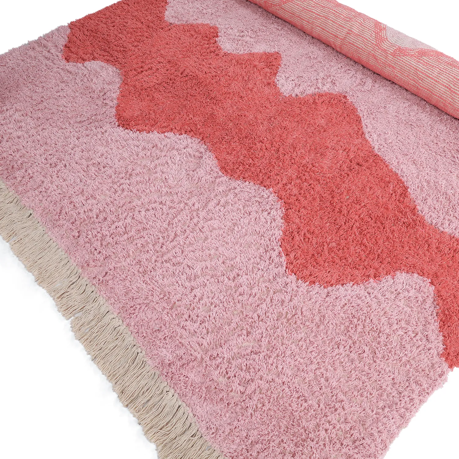 Tapis shaggy - Amira Natural Cotton Shaggy (rose)