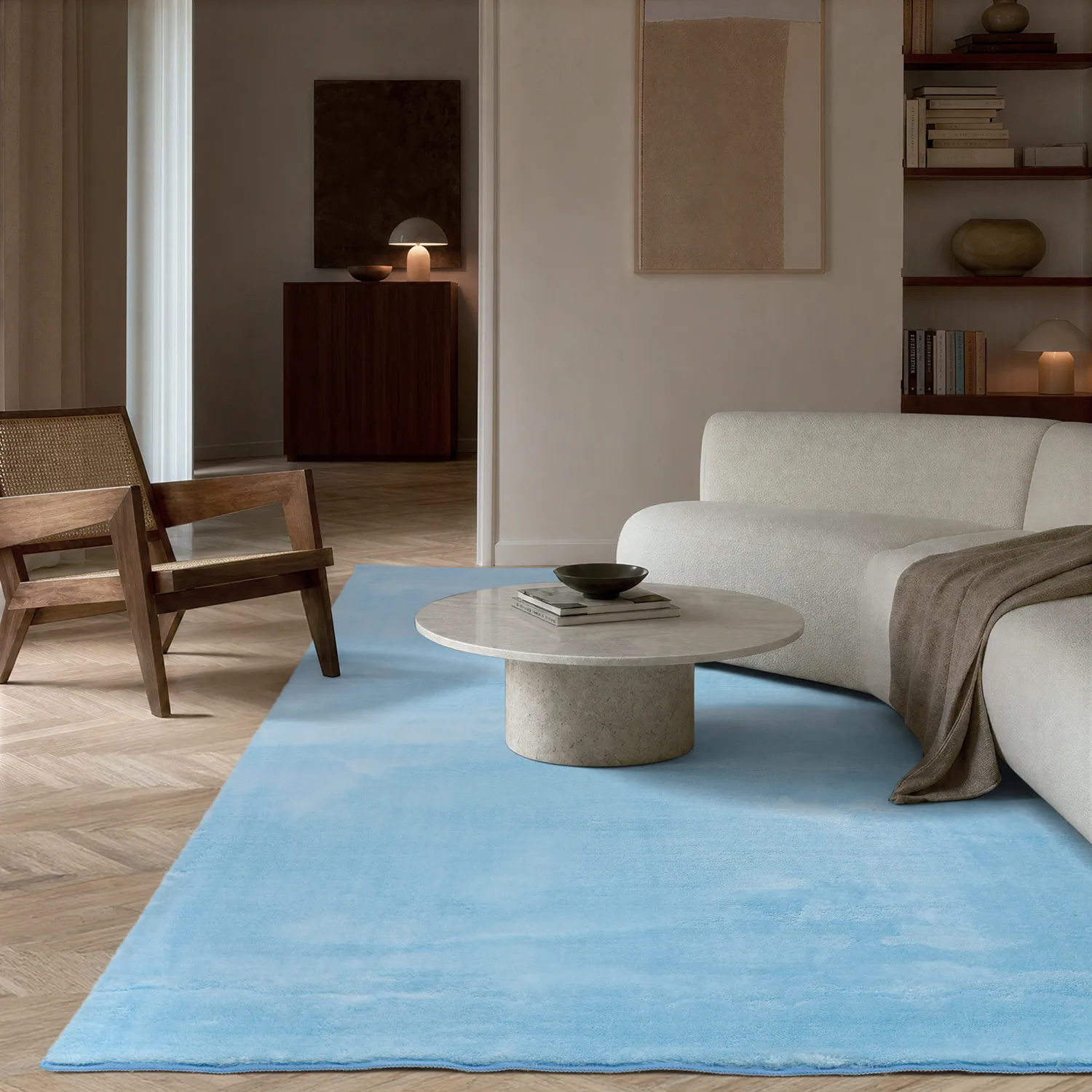 Tapis shaggy - Aranga Super Soft Fur (bleu clair)