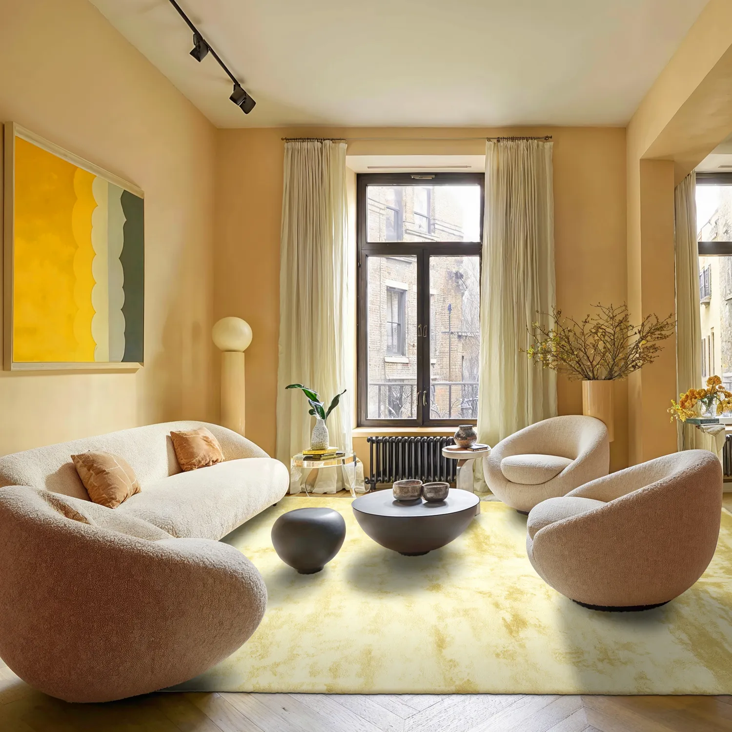 Tapis à poils longs - Aranga Super Soft Fur (jaune clair)
