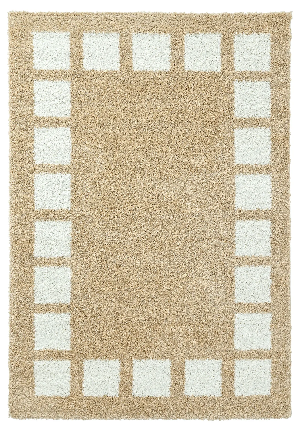 Tapis à poils longs - Asilah (beige/blanc)