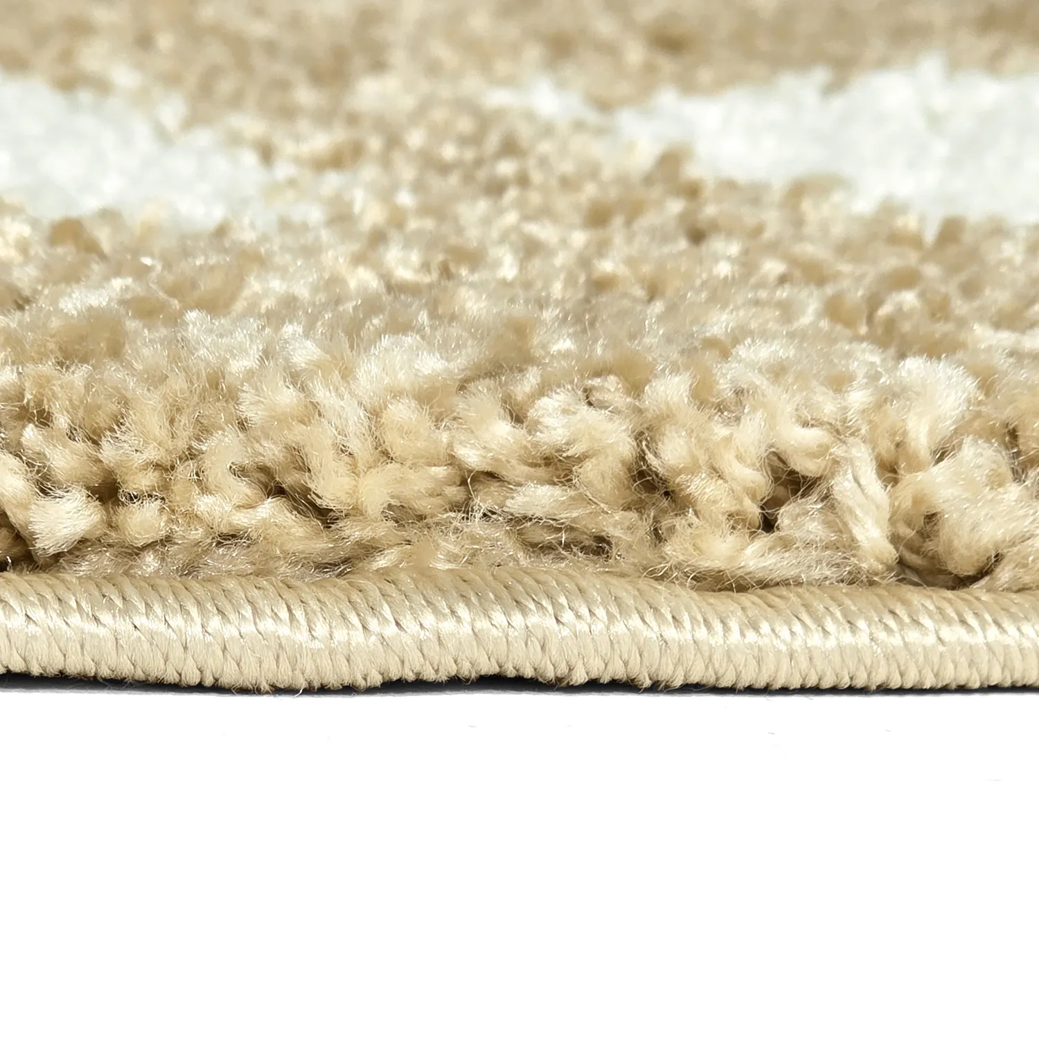 Tapis à poils longs - Asilah (beige/blanc)