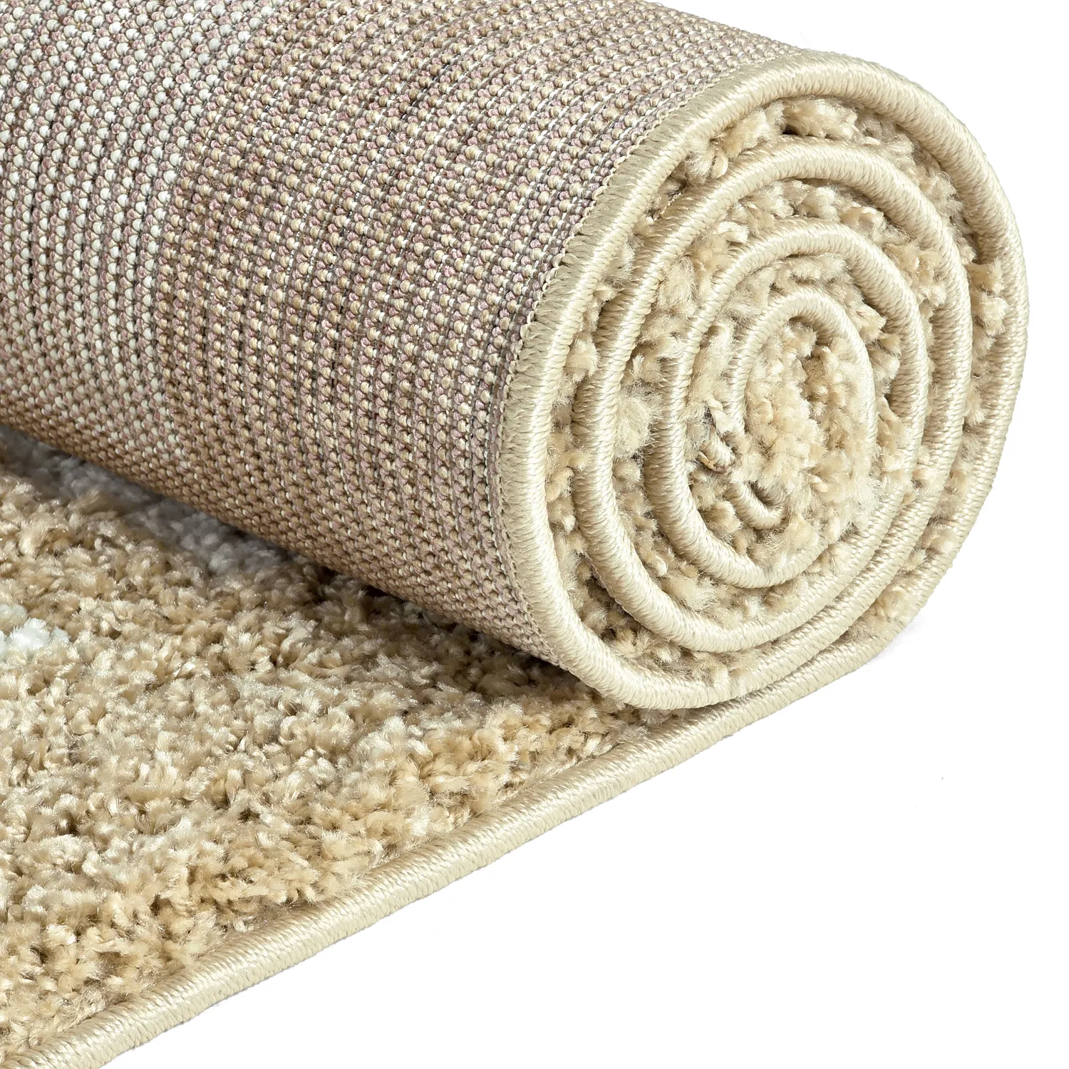 Tapis à poils longs - Asilah (beige/blanc)