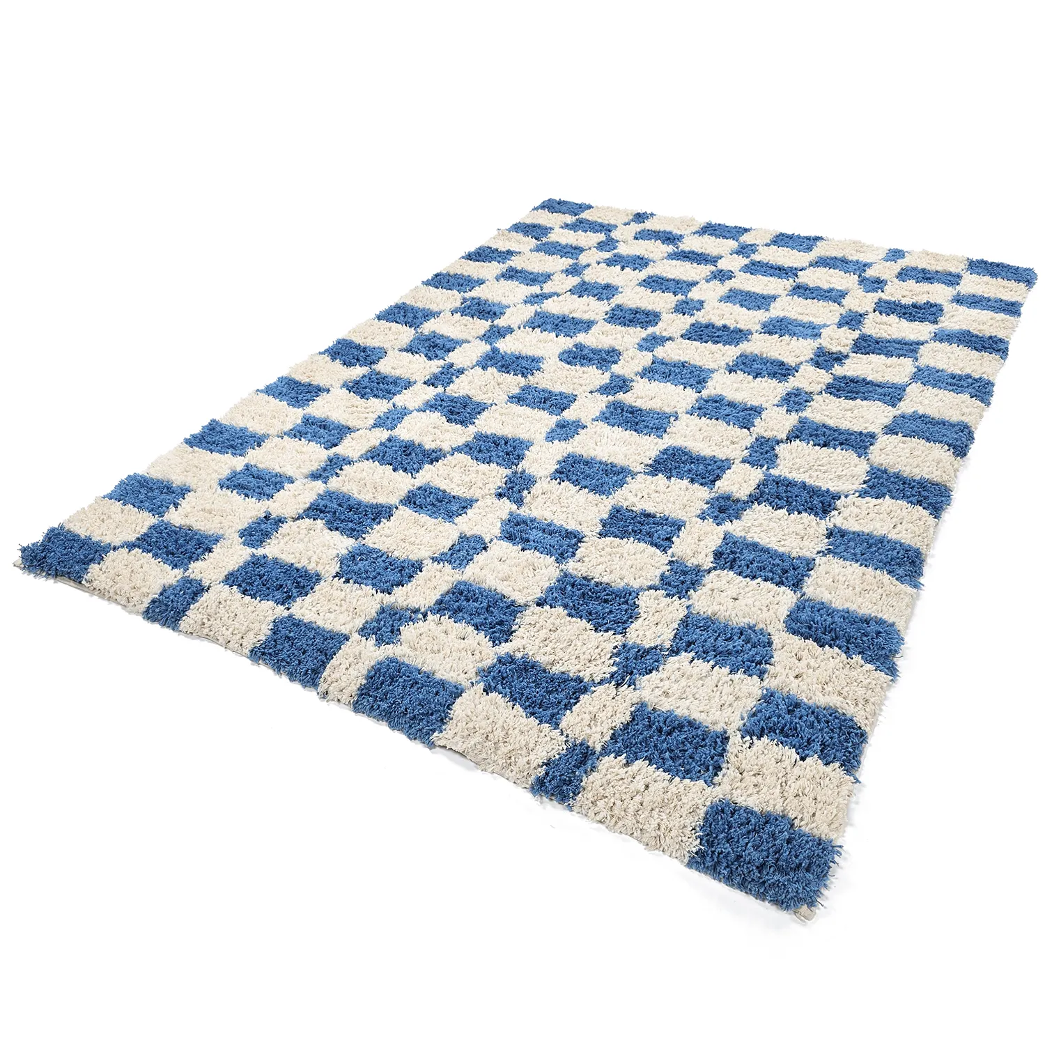Tapis shaggy - Atrani Natural Cotton Shaggy (bleu)