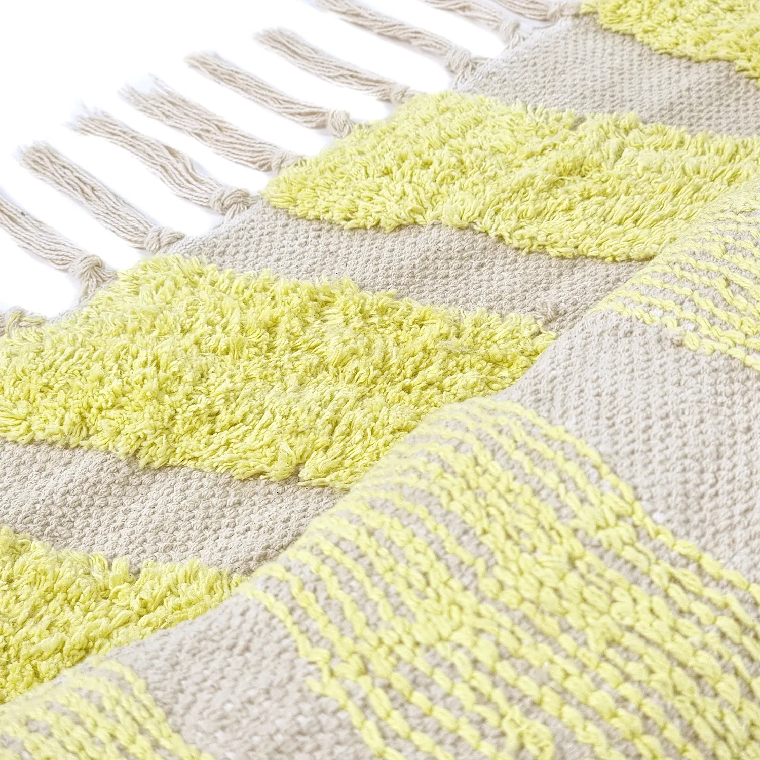 Tapis à poils longs - Callista Natural Cotton Shaggy (jaune)