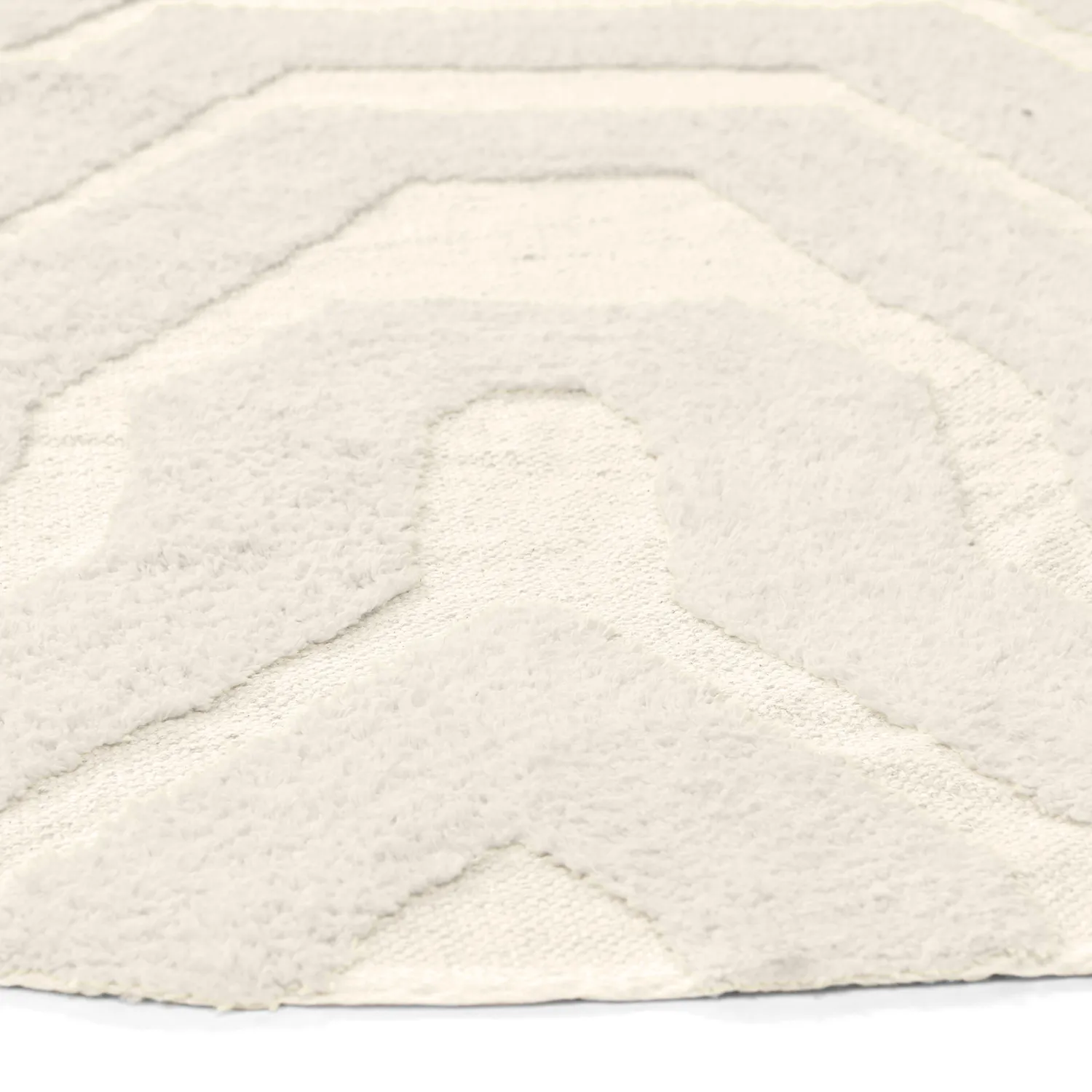 Tapis rond - Callista Natural Cotton Shaggy (beige)