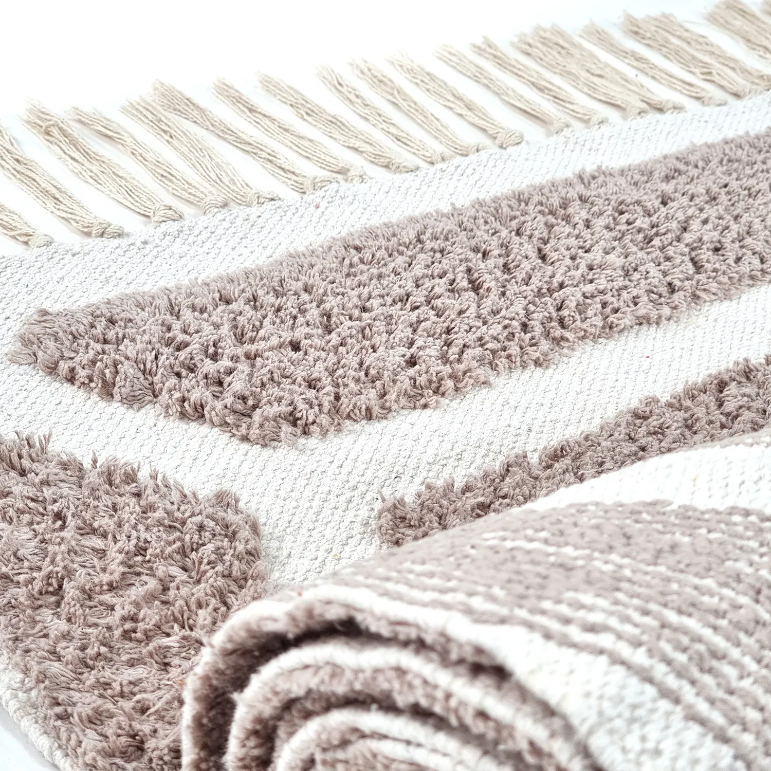 Tapis à poils longs - Callista Natural Cotton Shaggy (taupe)