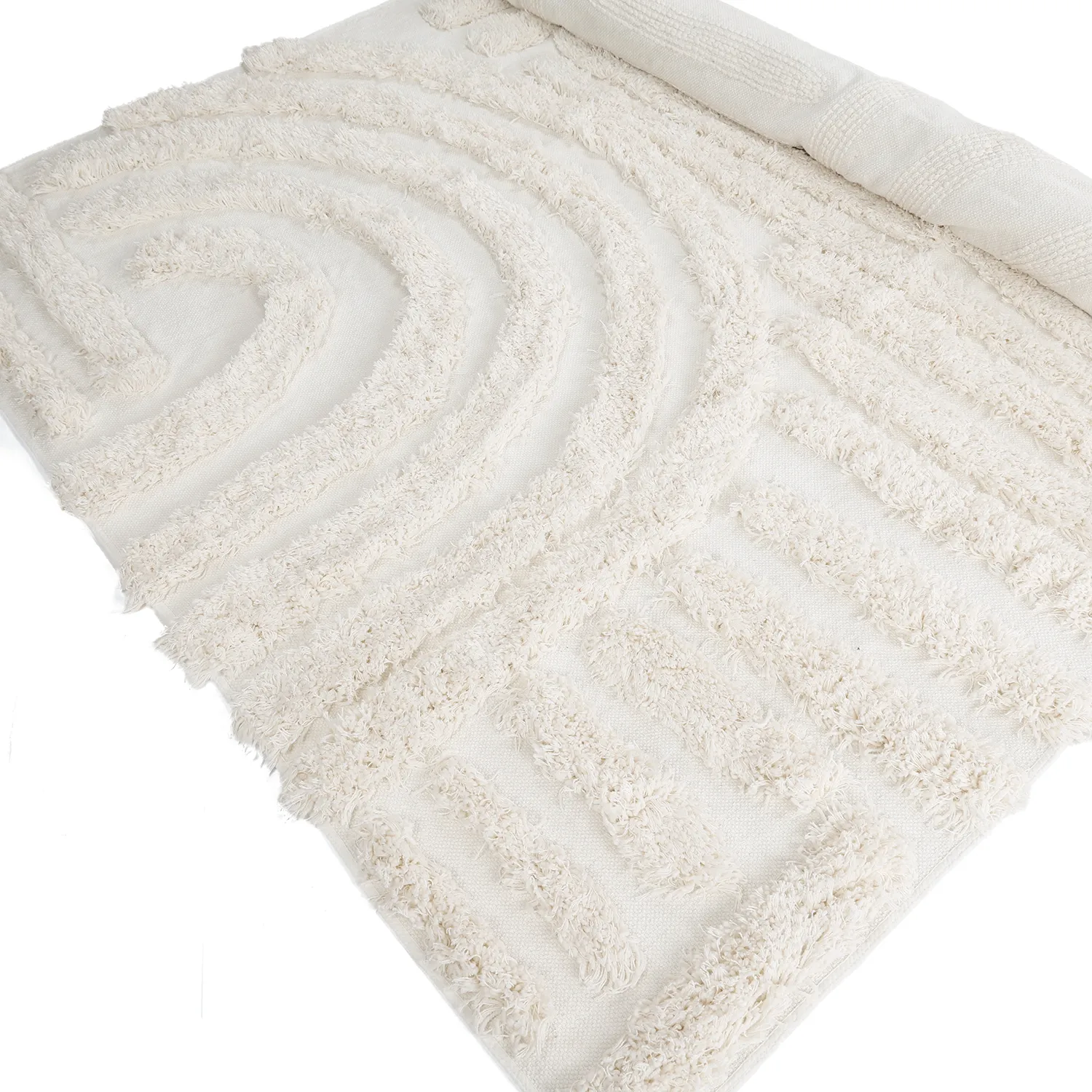 Tapis shaggy - Cazorla Natural Cotton Shaggy (blanc cassé)