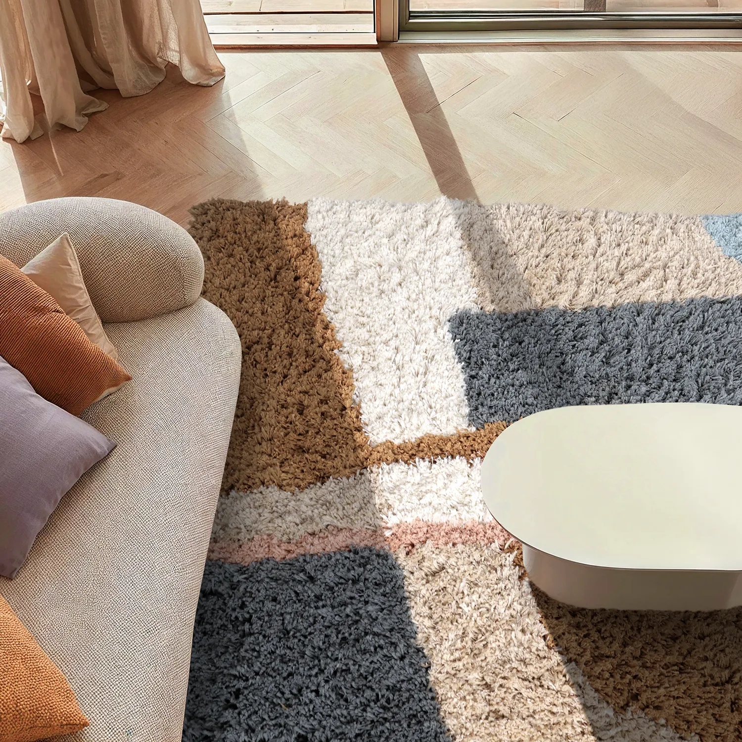 Tapis shaggy - Cefalu Natural Cotton Shaggy (multicolore)