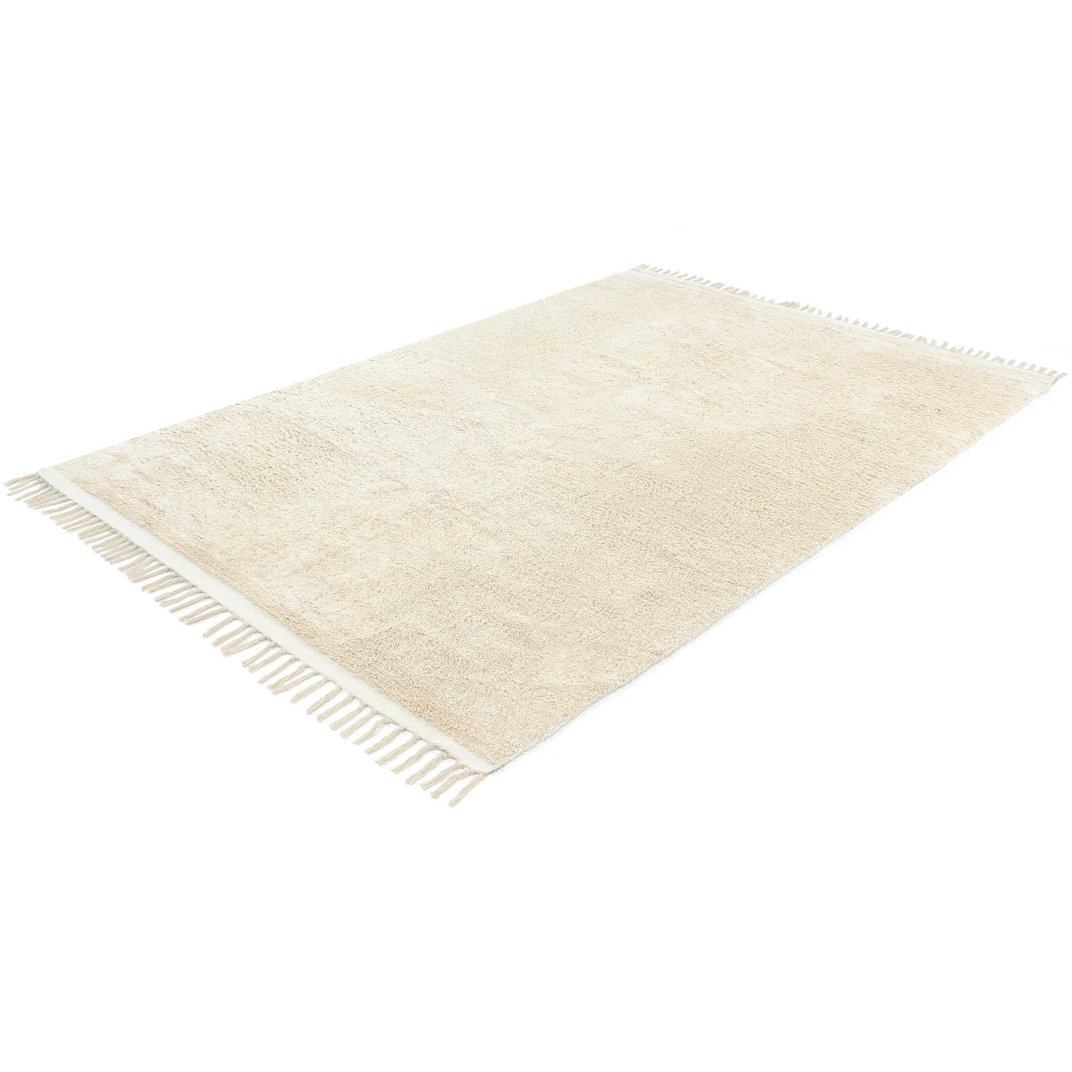 Tapis à poils longs - Celina Natural Cotton Shaggy (blanc cassé/beige)