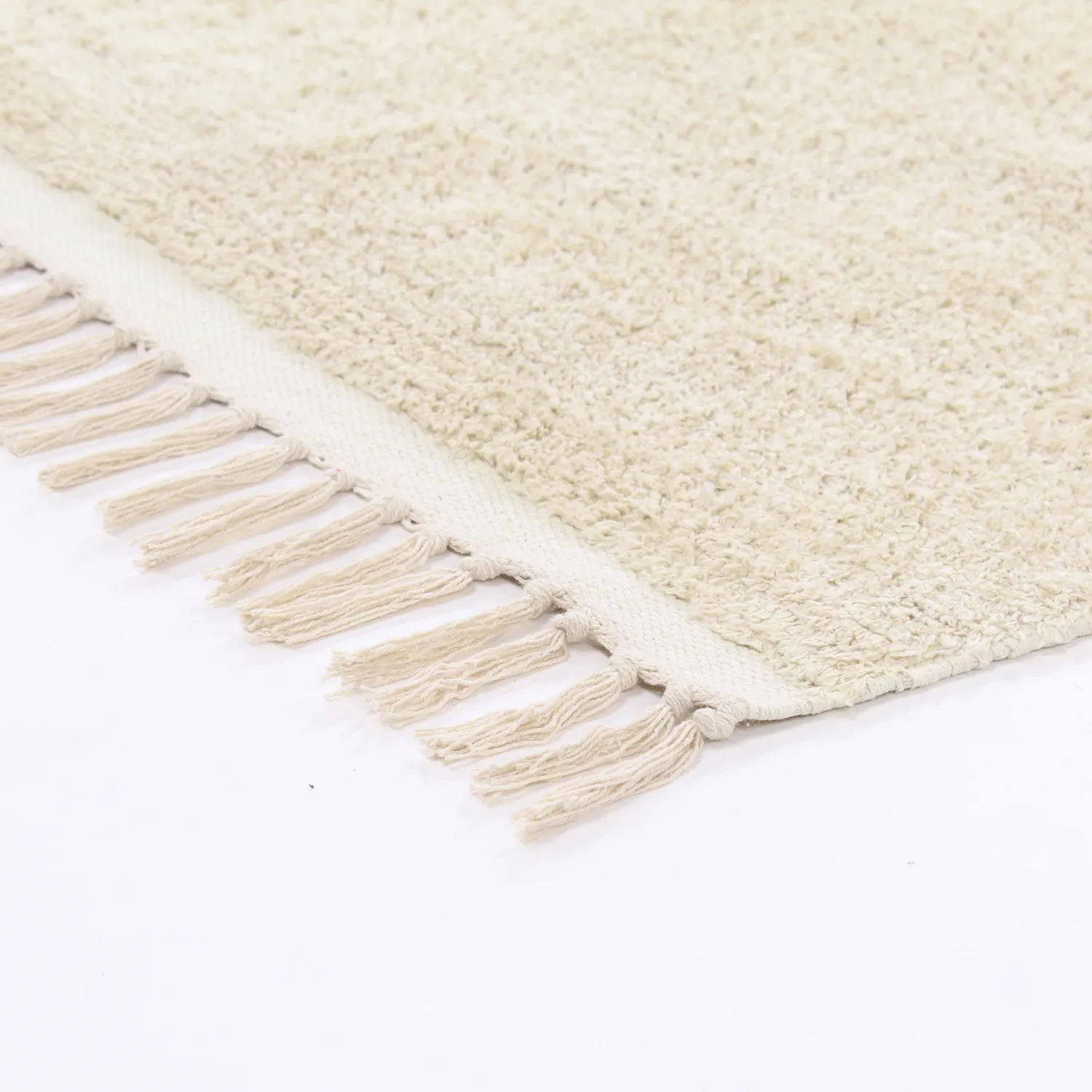 Tapis à poils longs - Celina Natural Cotton Shaggy (blanc cassé/beige)