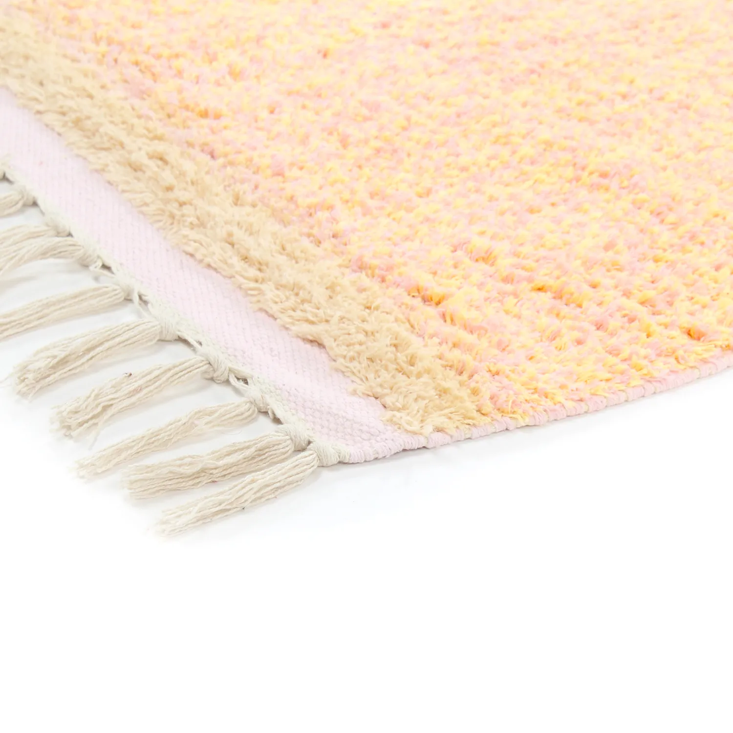 Tapis à poils longs - Celina Natural Cotton Shaggy (rose/beige)