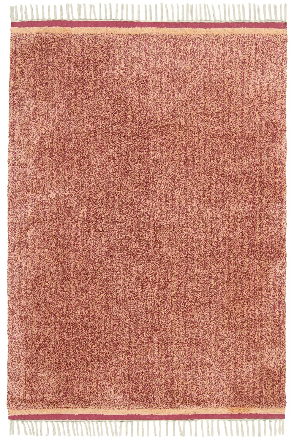 Tapis à poils longs - Celina Natural Cotton Shaggy (rouge)