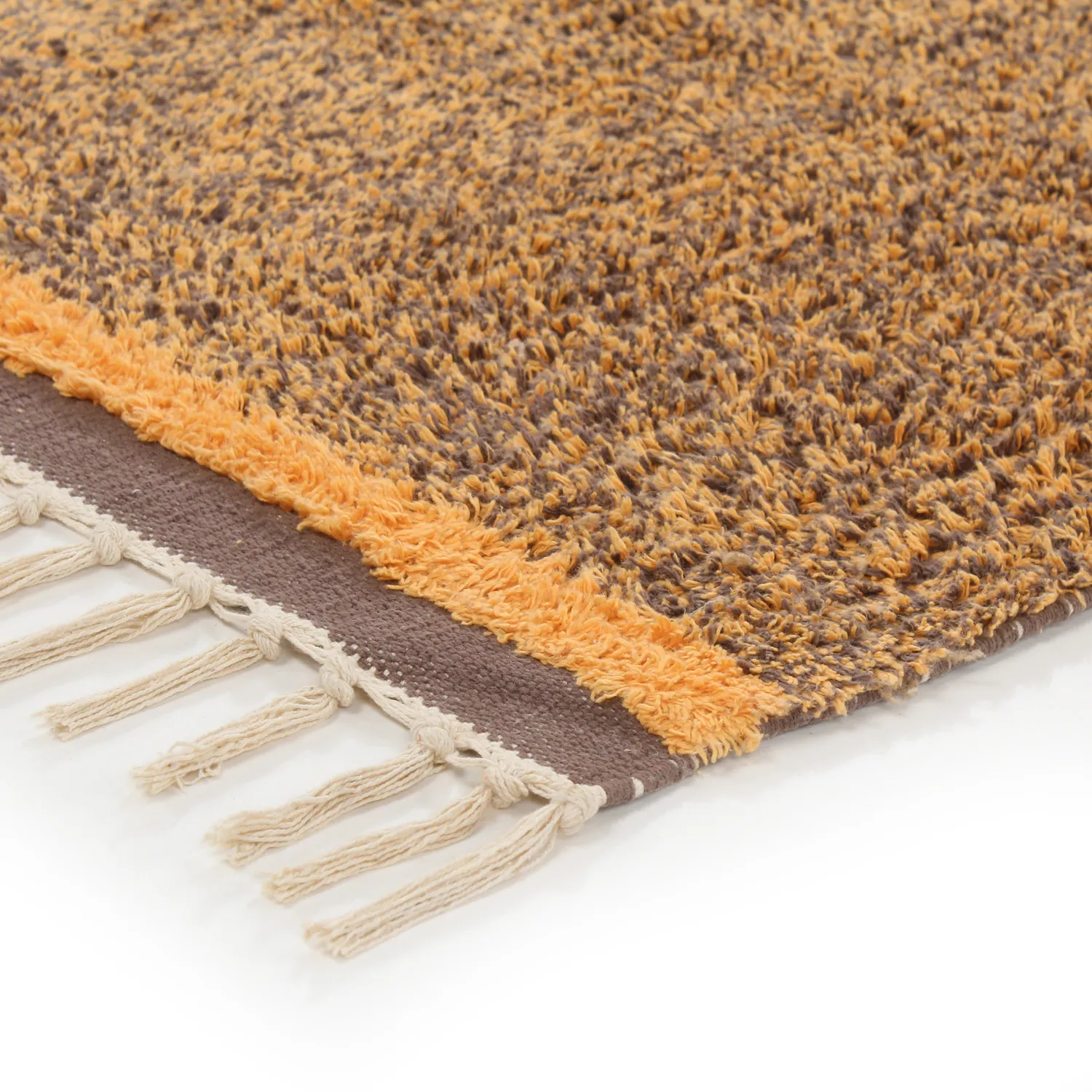 Tapis à poils longs - Celina Natural Cotton Shaggy (marron/orange)