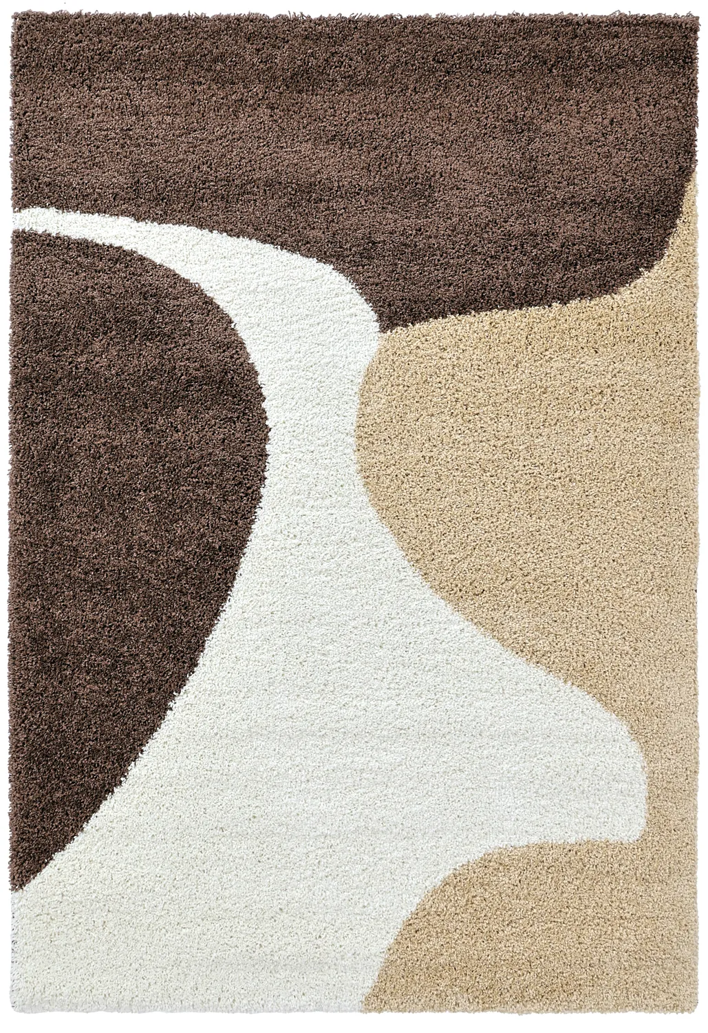 Tapis à poils longs - Chiniot (marron/beige/blanc)