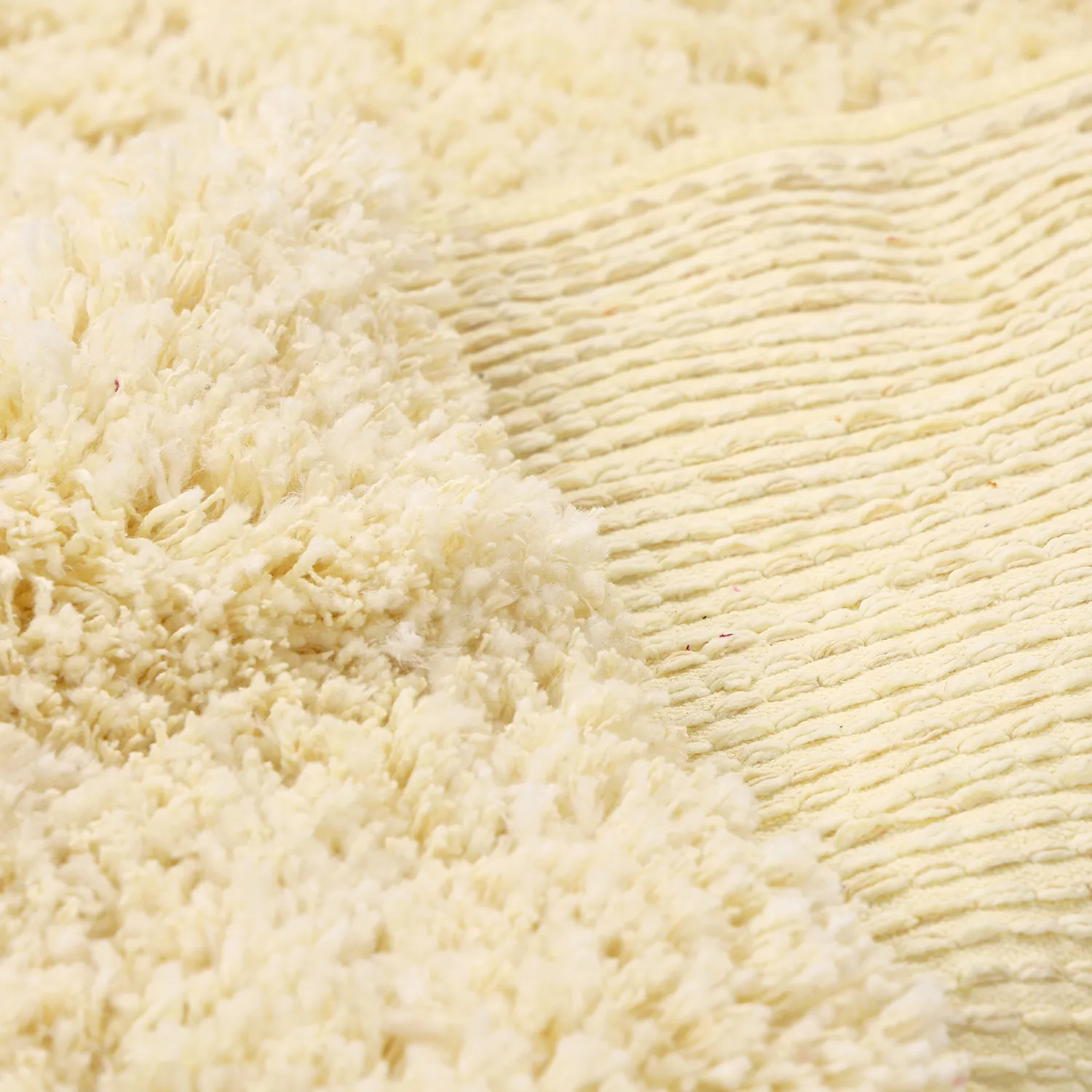 Tapis shaggy - Combarro Solid Cotton Shaggy (jaune clair)