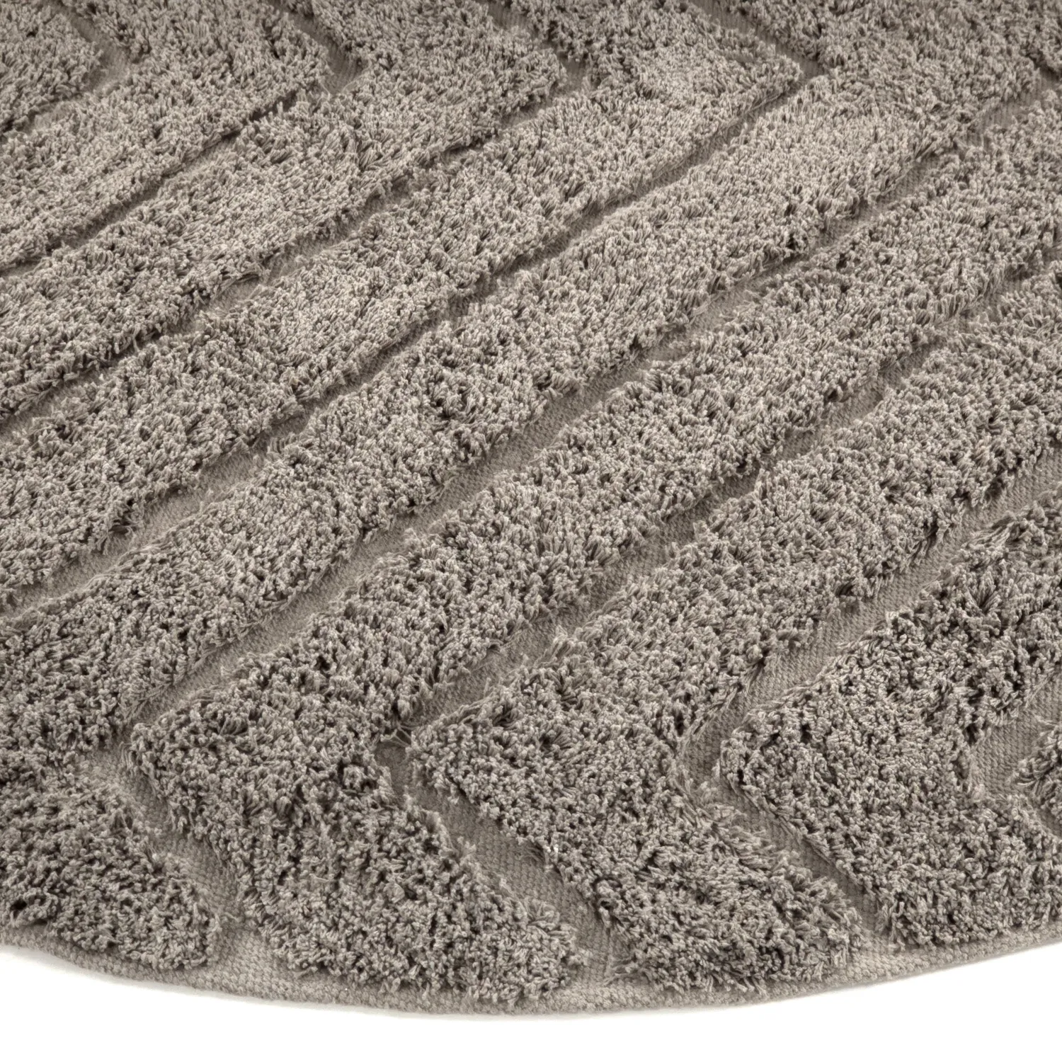Tapis rond - Conara Natural Cotton Shaggy (taupe)