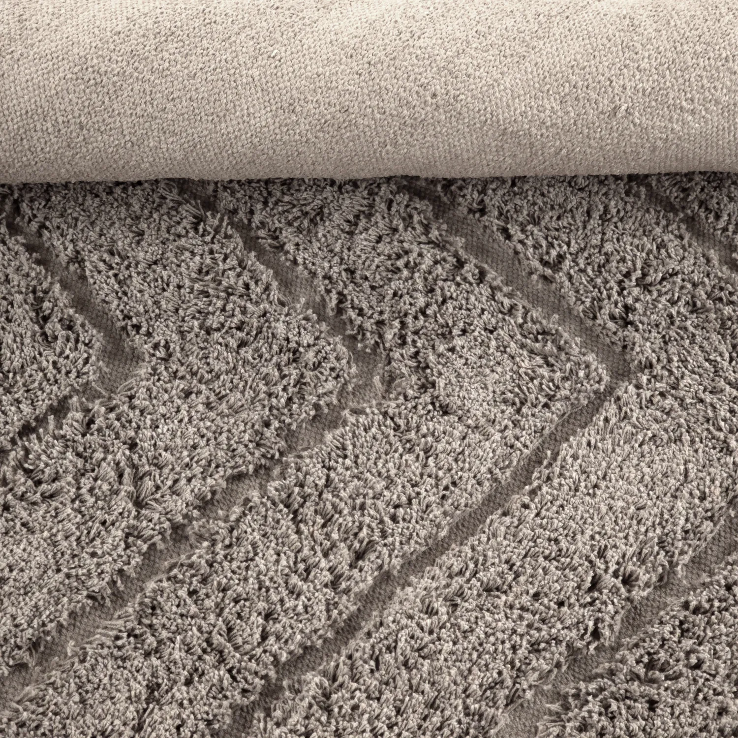 Tapis rond - Conara Natural Cotton Shaggy (taupe)