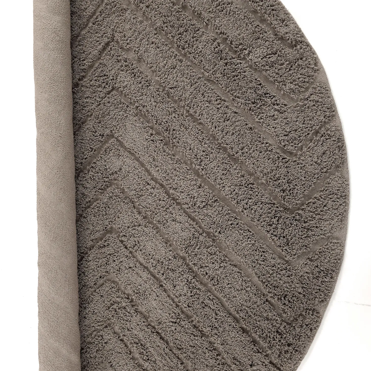 Tapis rond - Conara Natural Cotton Shaggy (taupe)