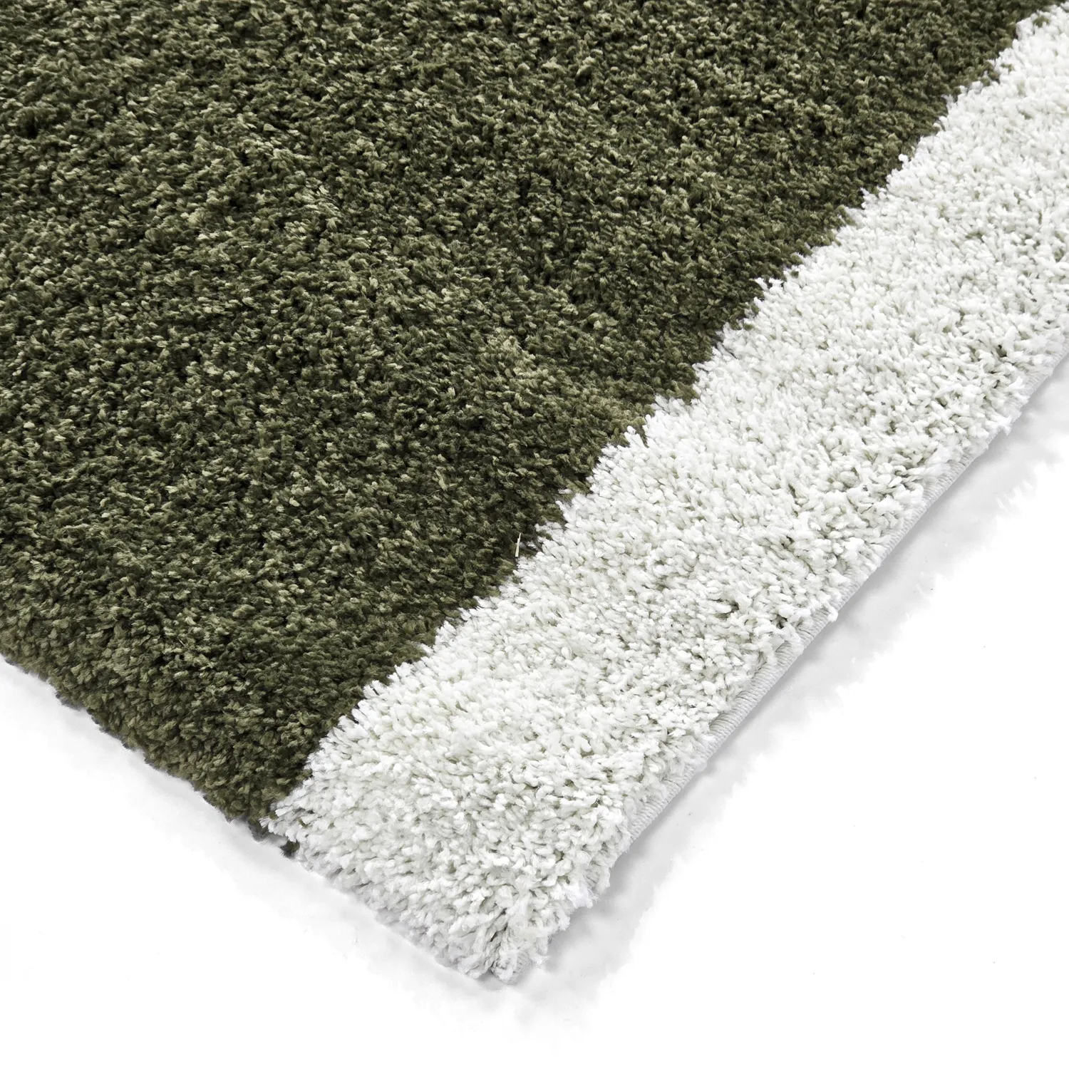 Tapis à poils longs - Conques (vert/blanc)