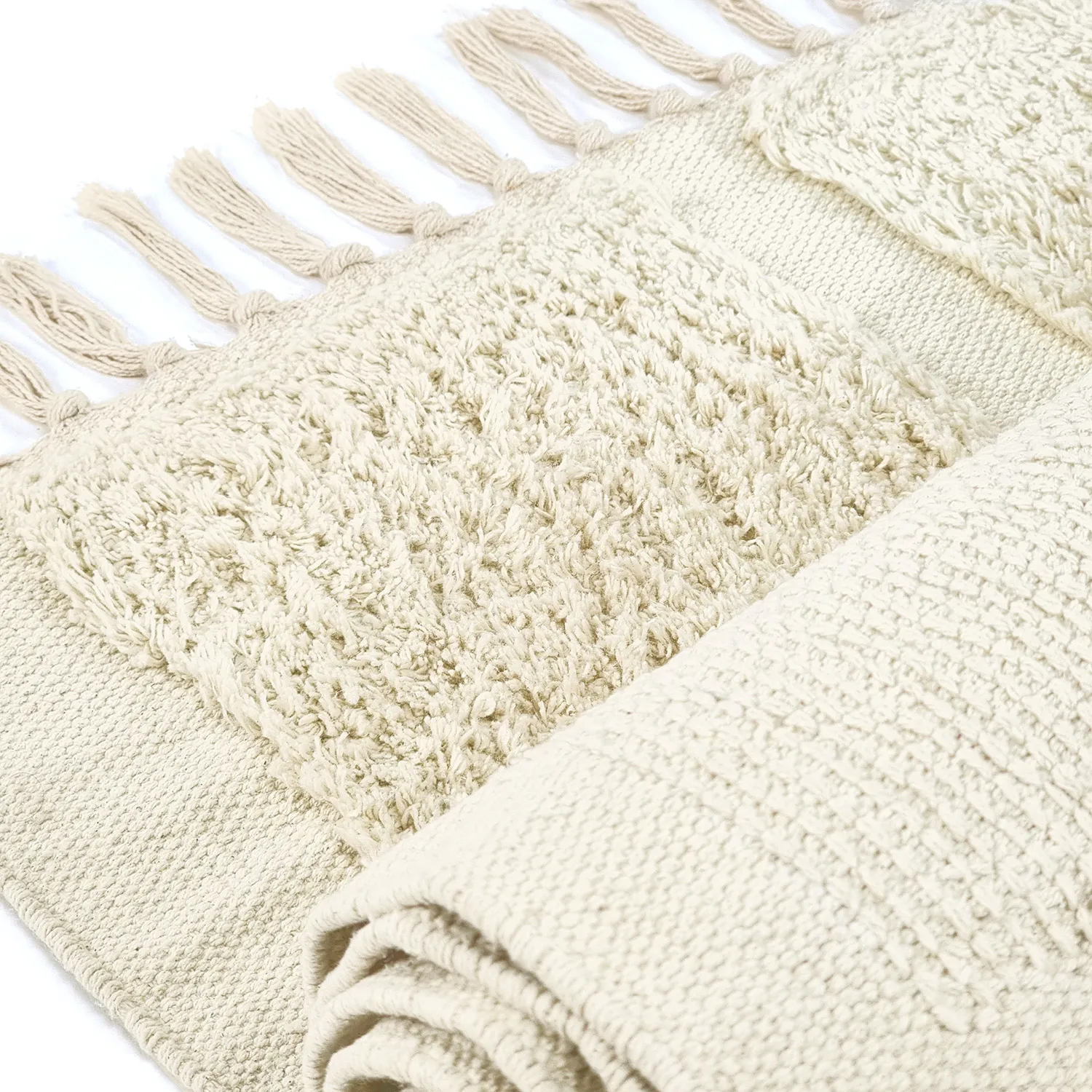 Tapis à poils longs - Cyrus Natural Cotton Shaggy (beige)