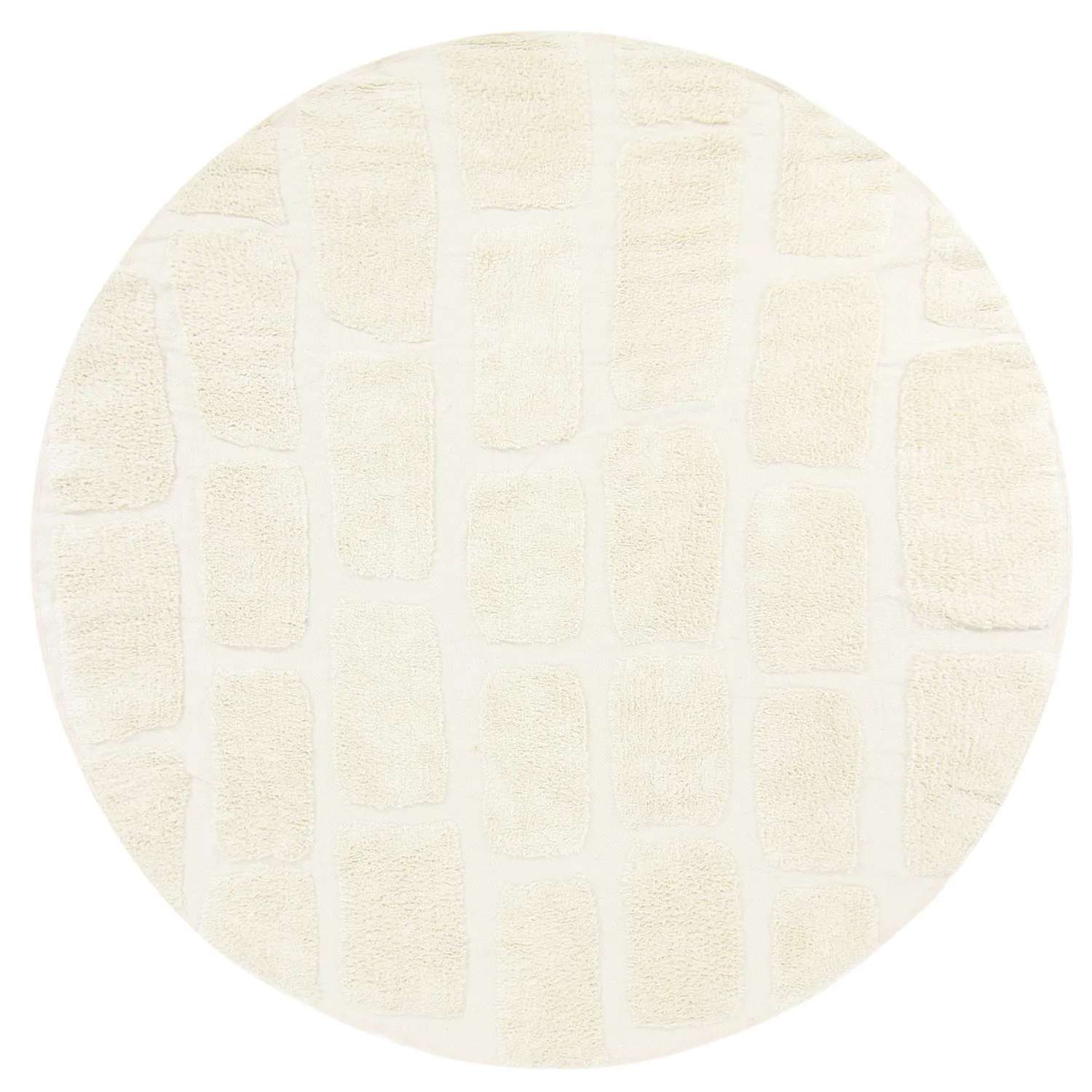 Tapis rond - Cyrus Natural Cotton Shaggy (blanc cassé)