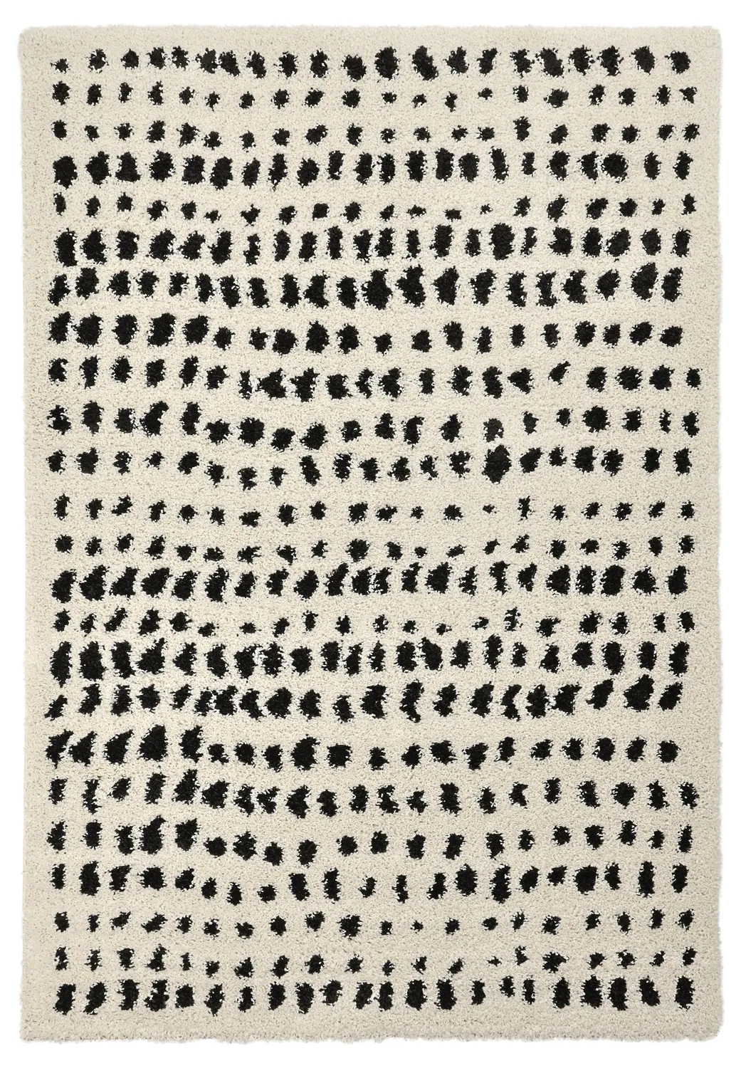 Tapis à poils longs - Dotty (noir/blanc)