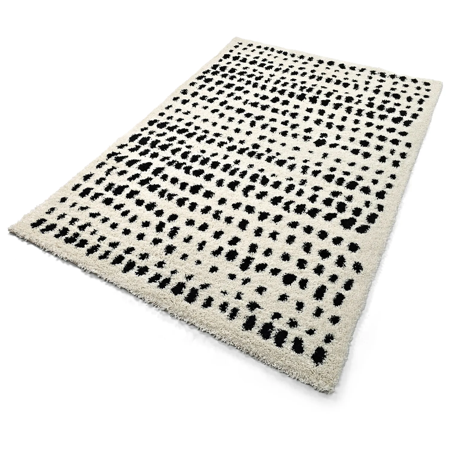 Tapis à poils longs - Dotty (noir/blanc)