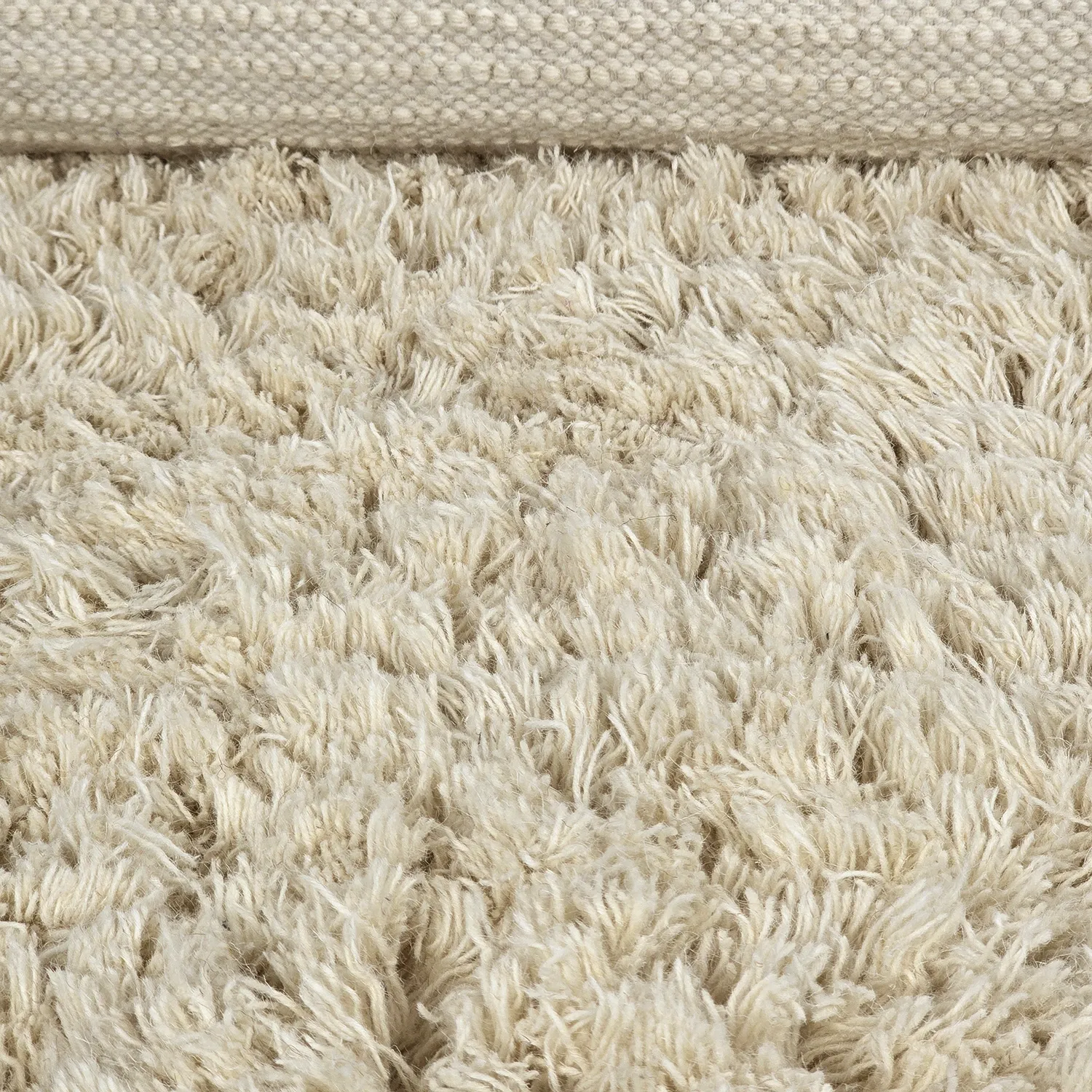 Tapis shaggy - Fassale Hand Woven Wool Shaggy (crème)