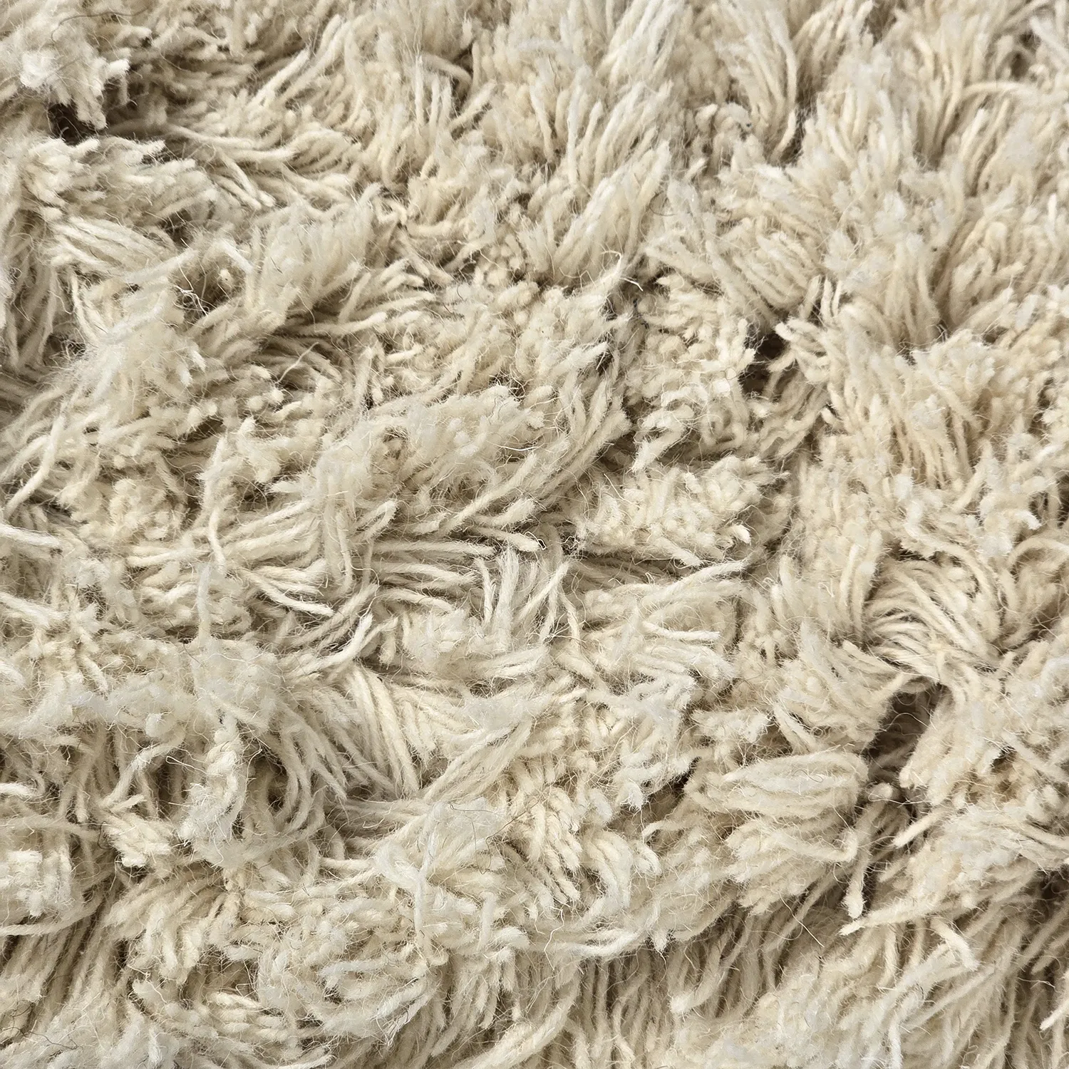 Tapis shaggy - Fassale Hand Woven Wool Shaggy (crème)