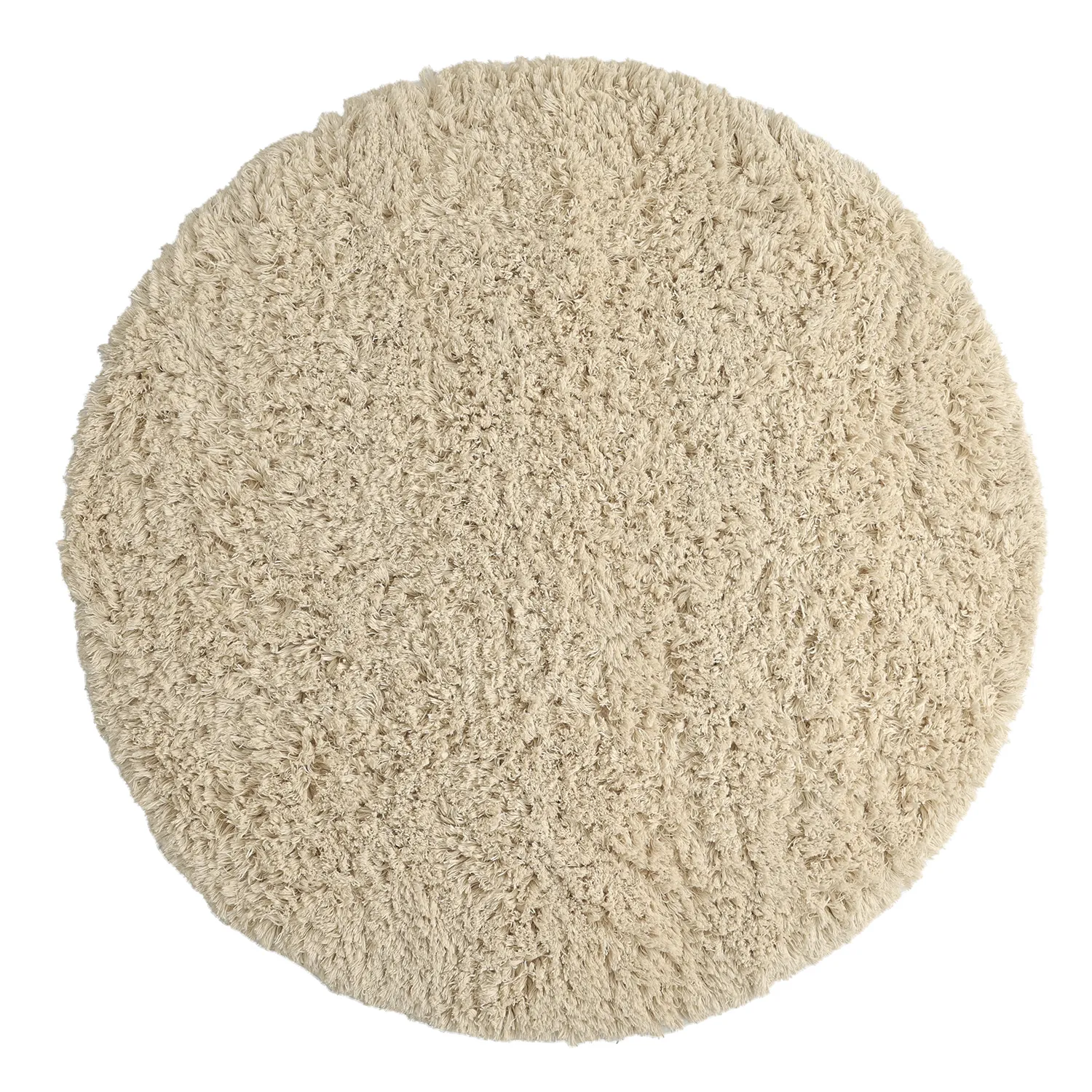 Tapis rond - Fassale Hand Woven Wool Shaggy (crème)