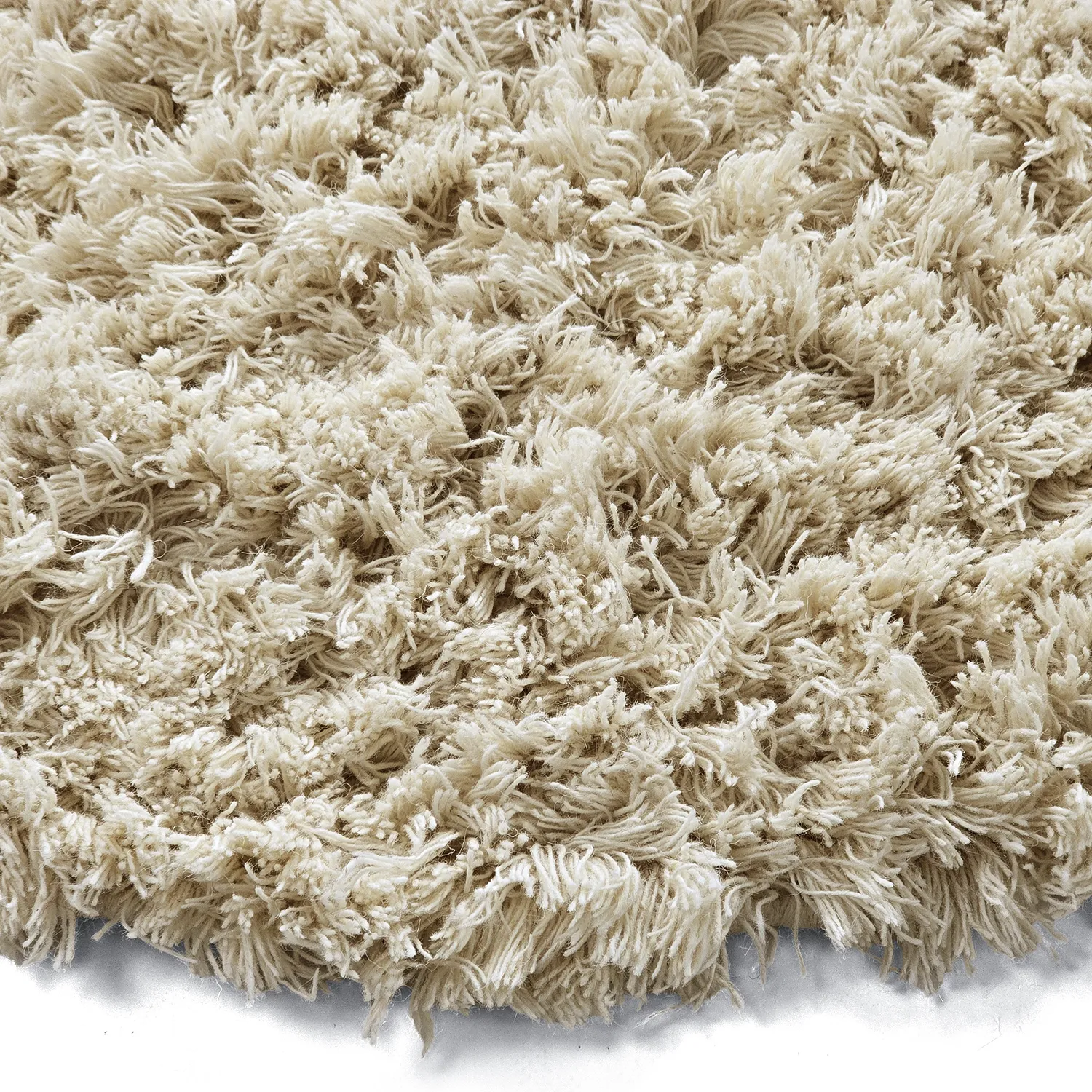 Tapis rond - Fassale Hand Woven Wool Shaggy (crème)