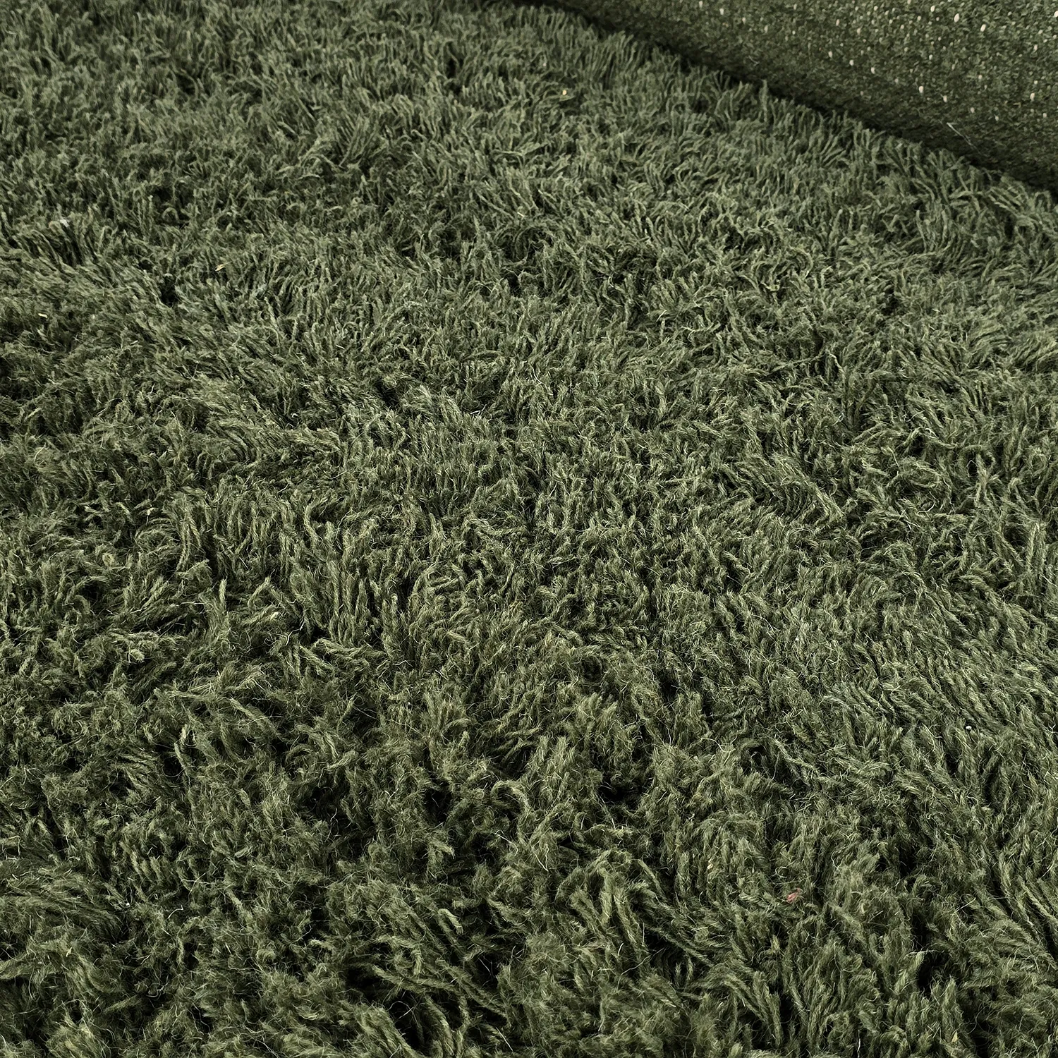 Tapis shaggy - Fassale Hand Woven Wool Shaggy (vert mousse)