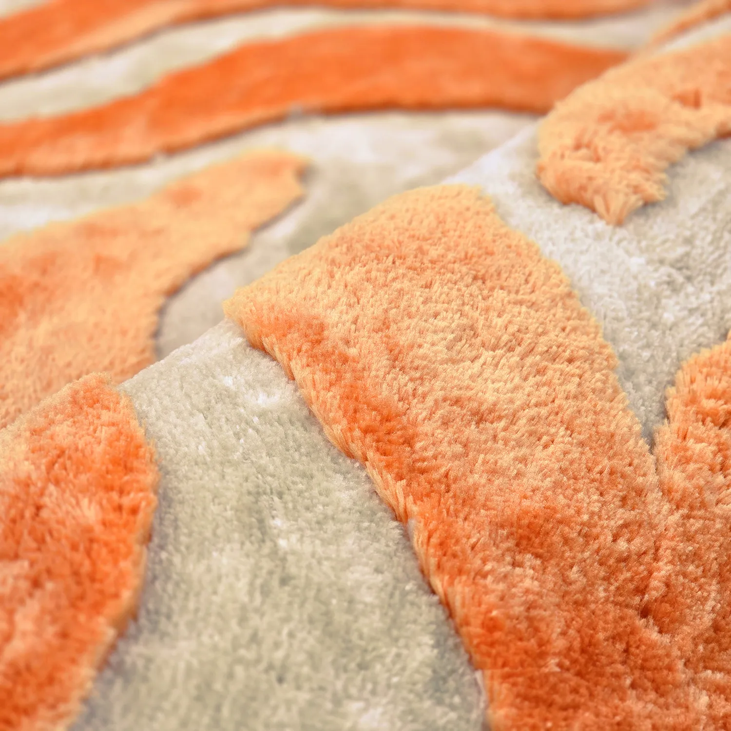 Tapis shaggy - Fergana (crème/orange)