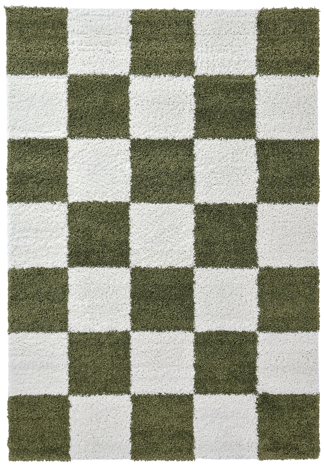 Tapis à poils longs - Gordes (vert/blanc)
