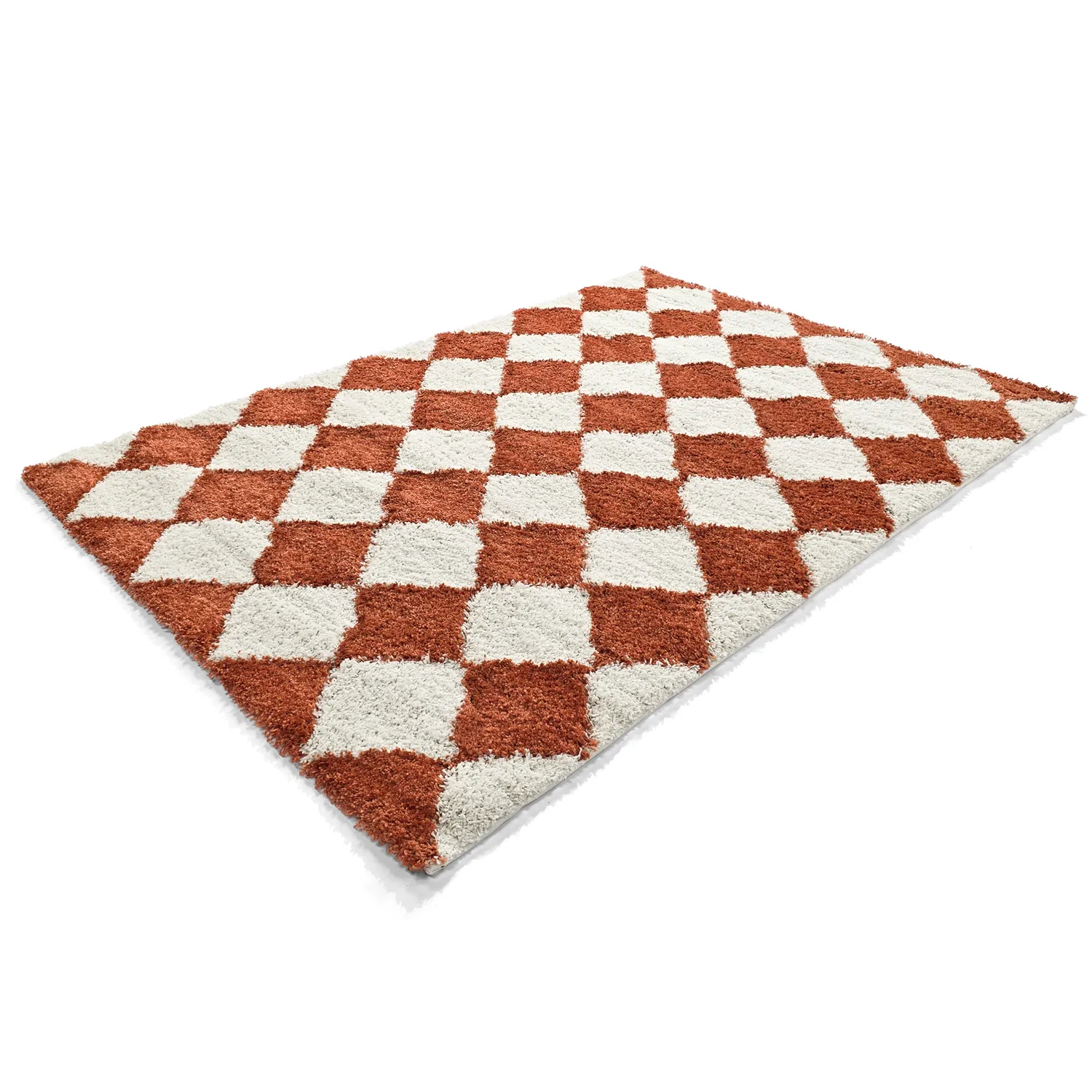 Tapis à poils longs - Albi (blanc/orange)