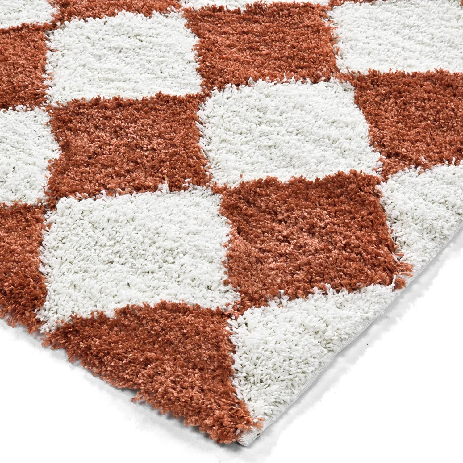 Tapis à poils longs - Albi (blanc/orange)