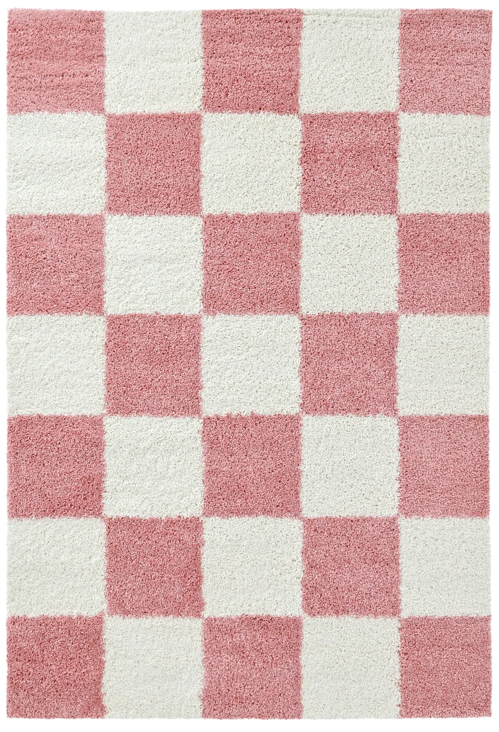 Tapis à poils longs - Gordes (rose/blanc)