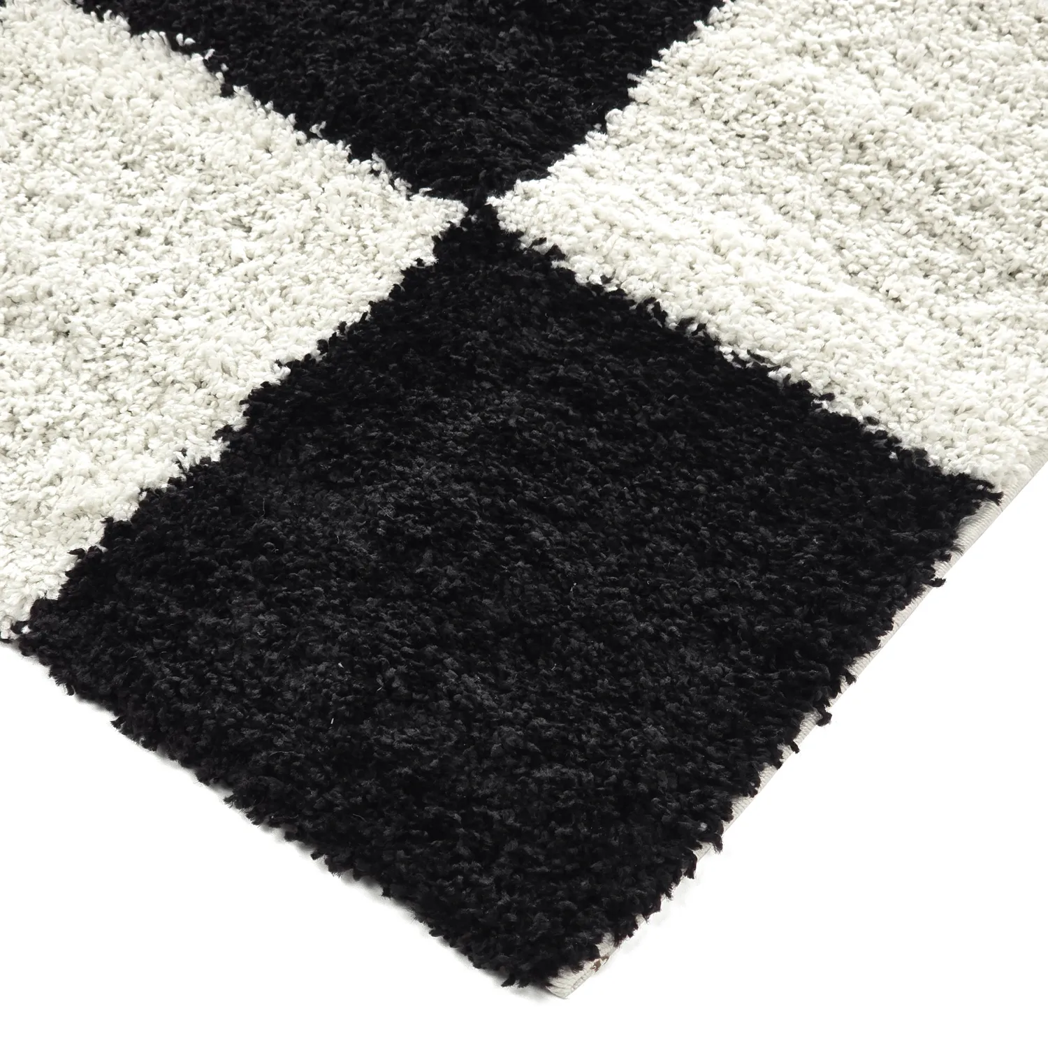 Tapis à poils longs - Gordes (noir/blanc)