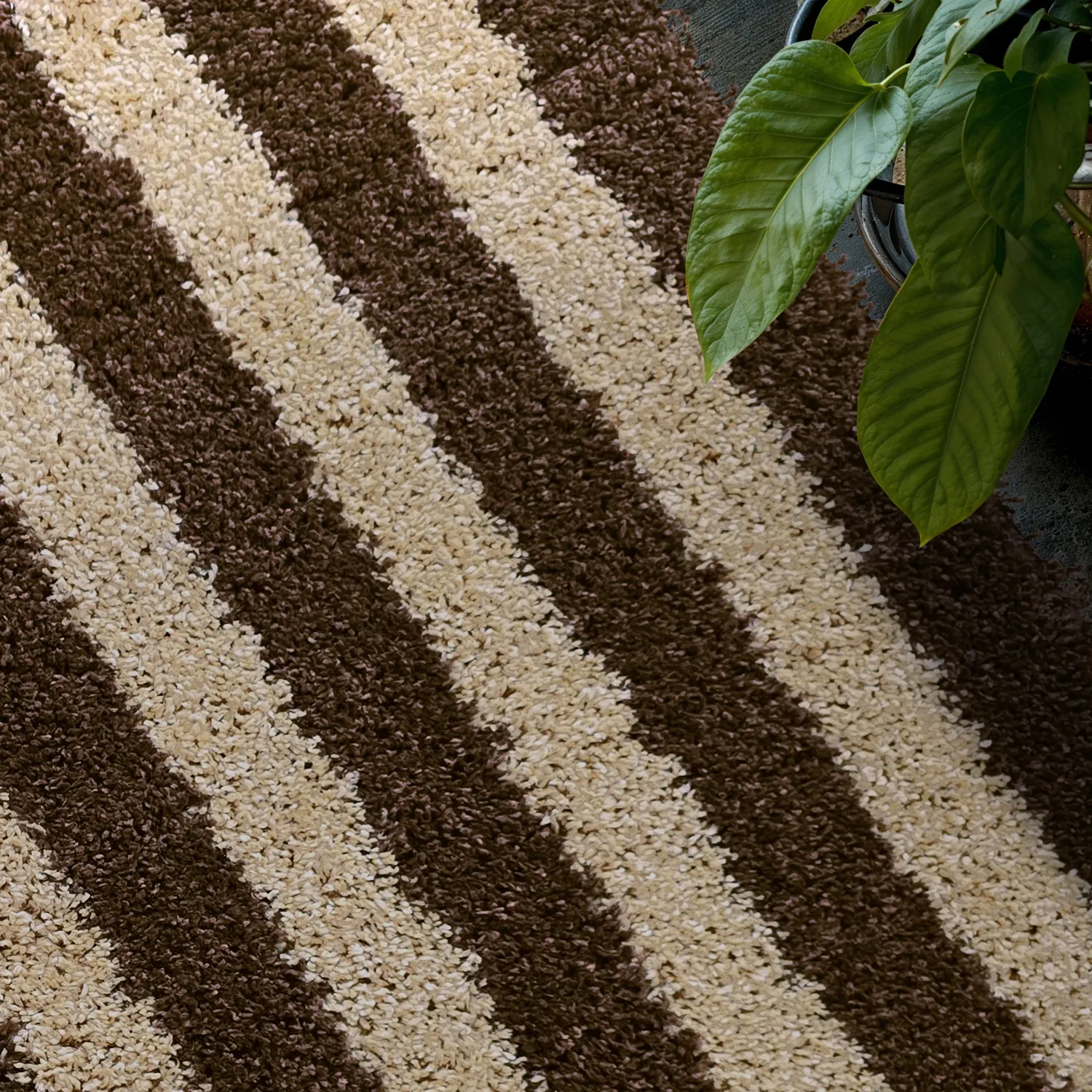 Tapis à poils longs - Imilchil (beige/marron)