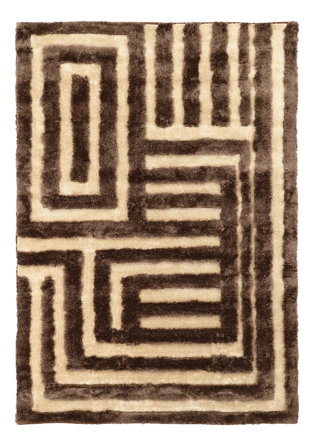 Tapis shaggy - Karbala (beige/marron)