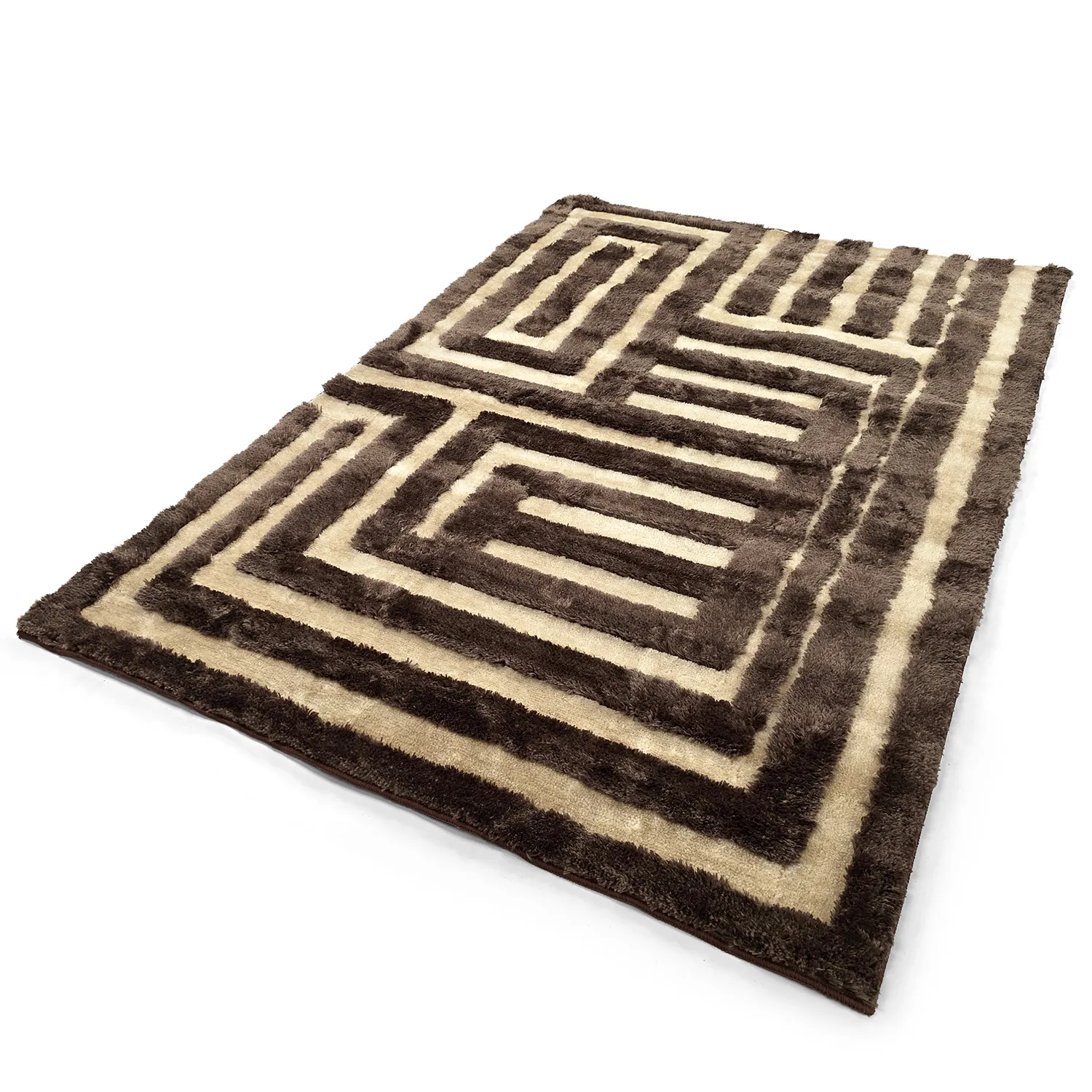 Tapis shaggy - Karbala (beige/marron)