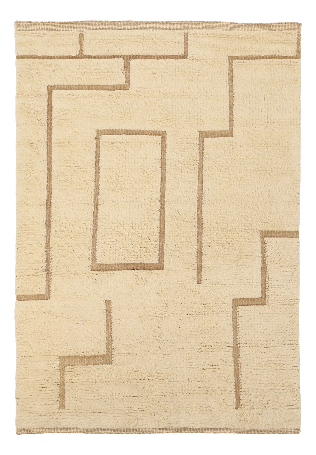 Tapis shaggy - Kiberg Hand Woven Wool Shaggy (crème)