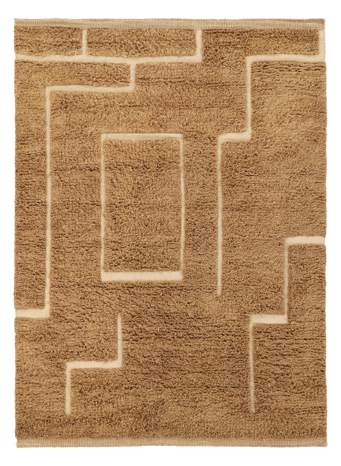 Tapis shaggy - Kiberg Hand Woven Wool Shaggy (beige)
