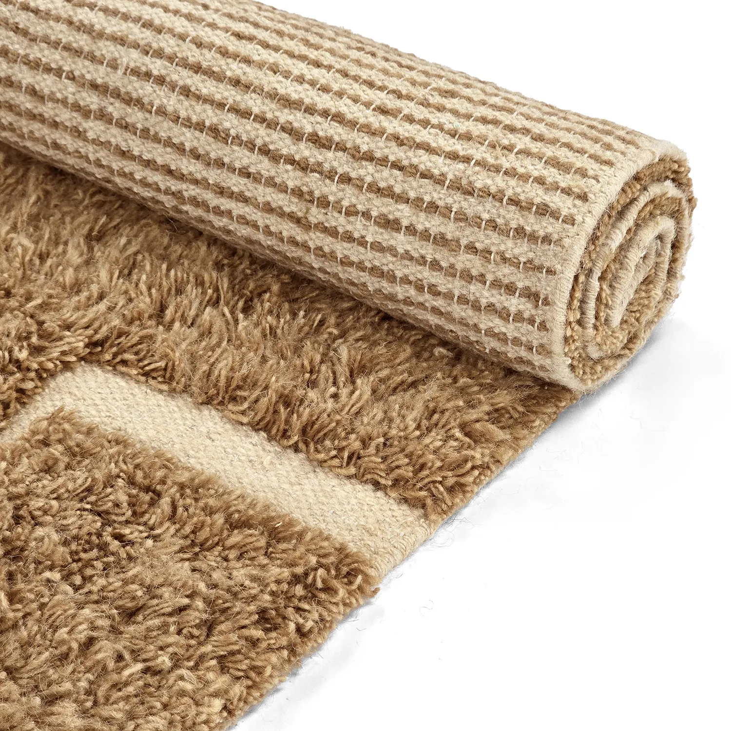 Tapis shaggy - Kiberg Hand Woven Wool Shaggy (beige)