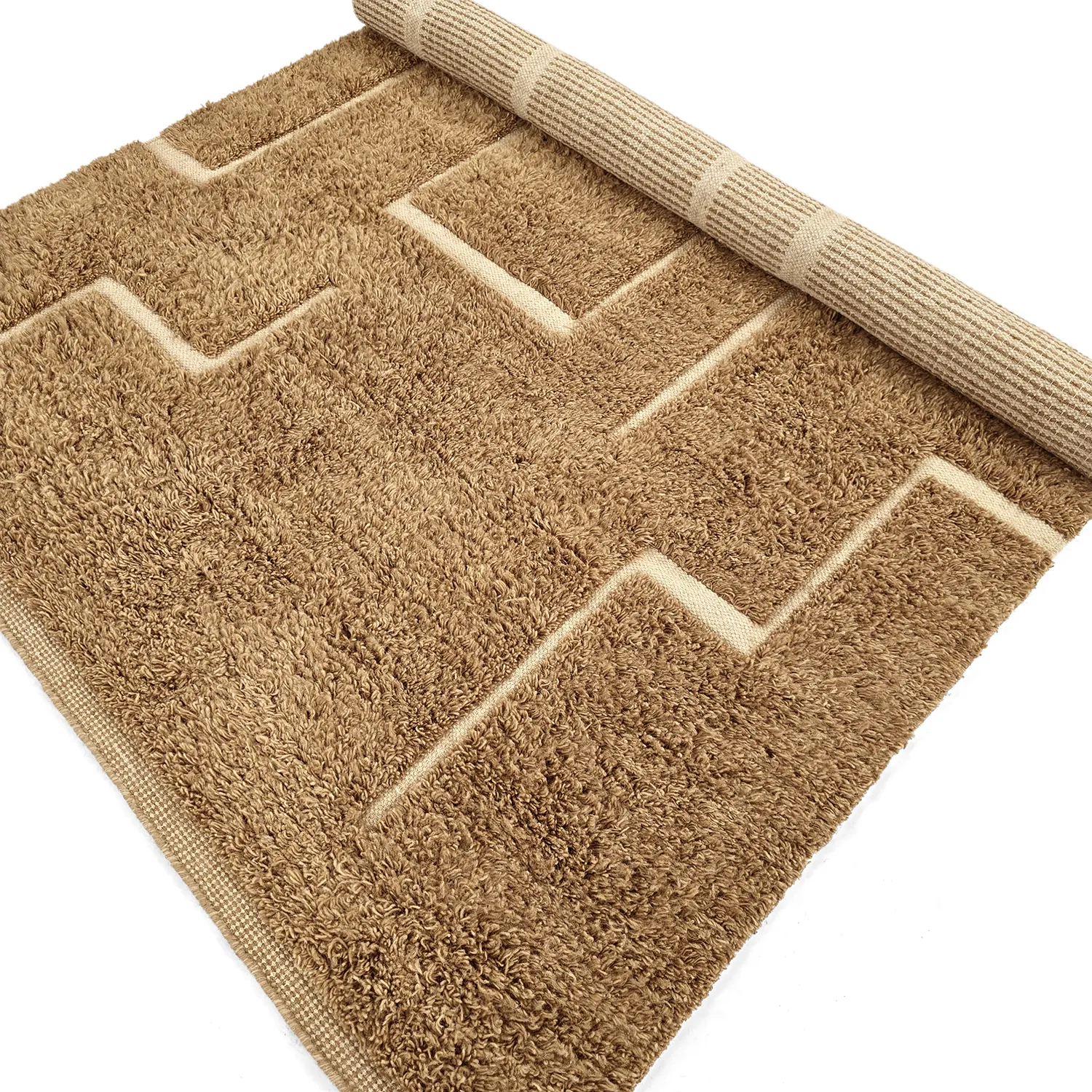 Tapis shaggy - Kiberg Hand Woven Wool Shaggy (beige)