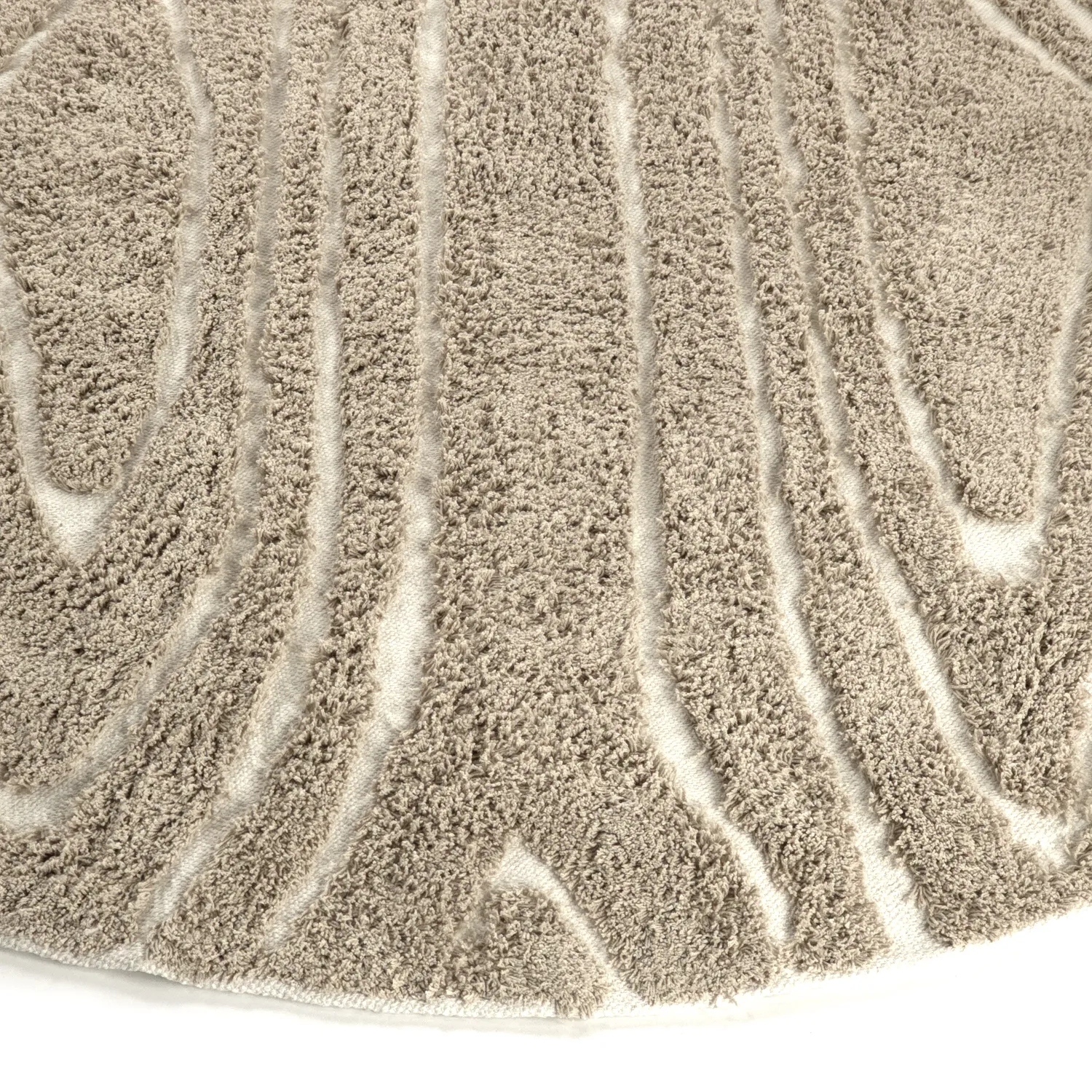 Tapis rond - Kindon Natural Cotton Shaggy (bež/bela)